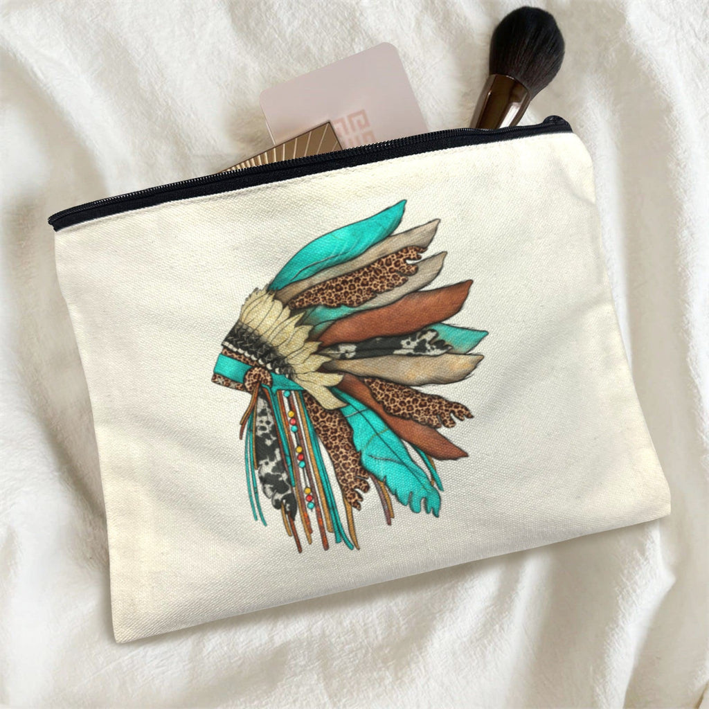 Baha Ranch Native Headdress Cosmetic Bag Pouch Pack of 5 Made in America by Baha Ranch Western Wear