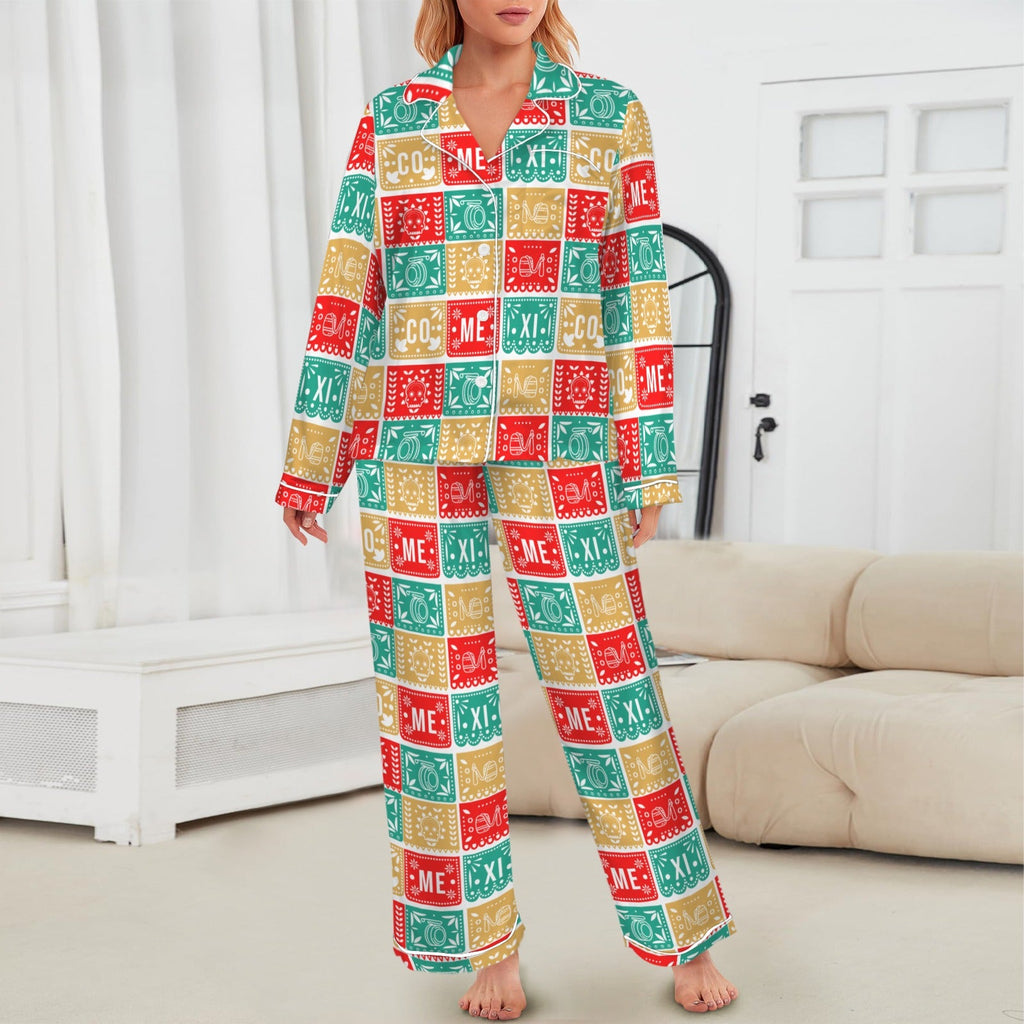 Baha Ranch Colores De Mexico Picado Womens Satin Pajamas by Baha Ranch Western Wear - product image 2