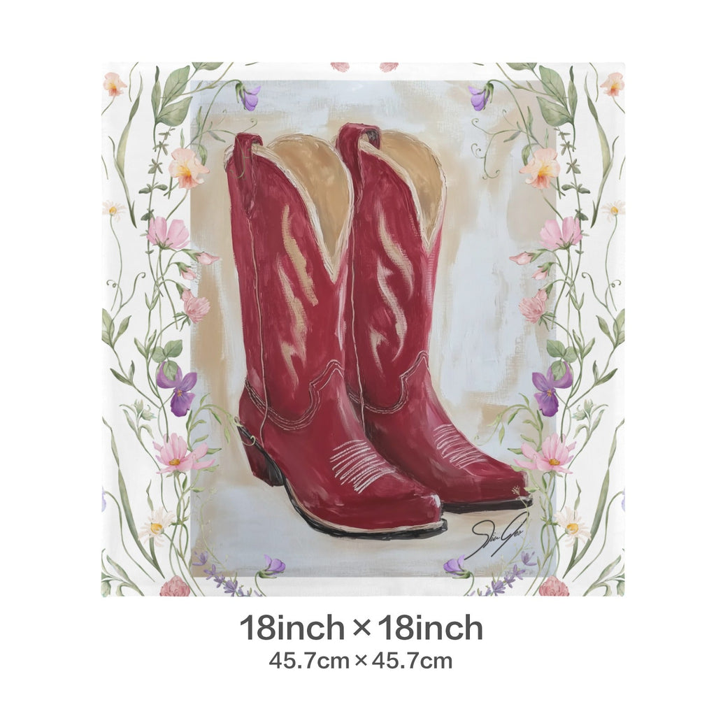 Baha Ranch Red Boots Velvety Soft Throw Pillow Case Made in America by Baha Ranch Western Wear - product image 3