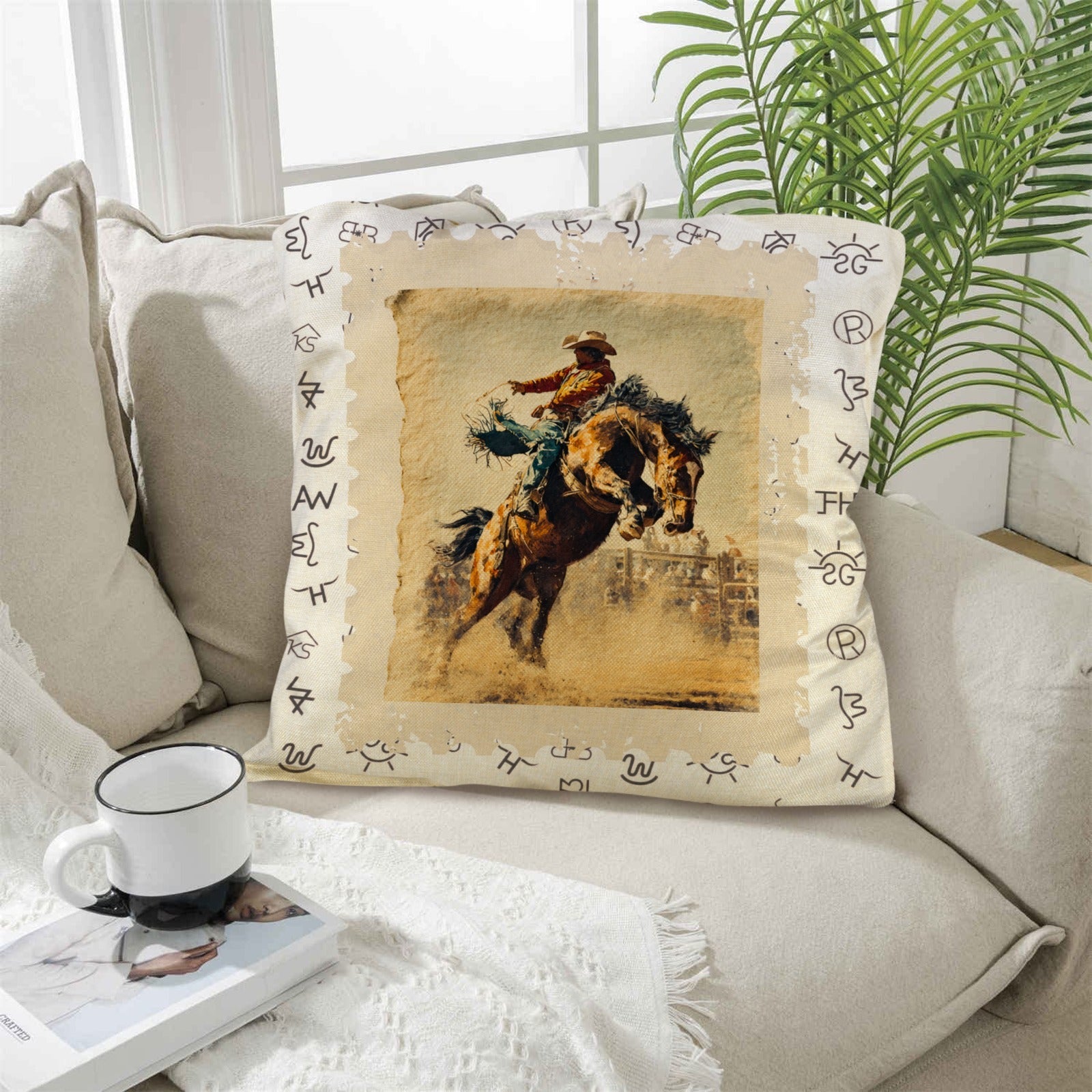 Baha Ranch Vintage Rodeo Stamp Throw Pillow Made in America by Baha Ranch Western Wear - product image 4
