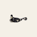 Hilason Black Steel Youth Show Spurs Engraved German Silver Trim And Conchos