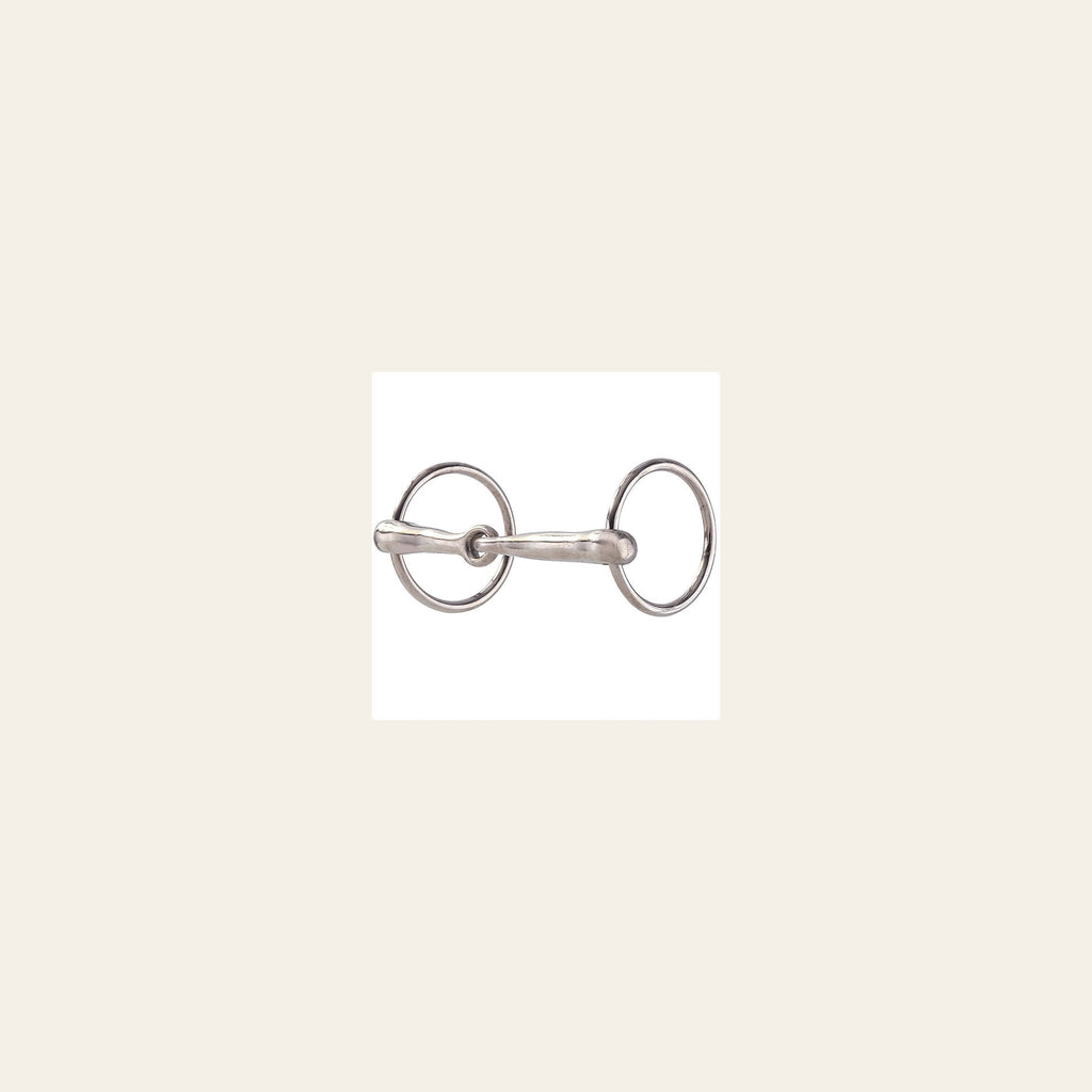 Hilason Nickel Plated Malleable Iron Pony Ring Snaffle Mouth Horse Bit