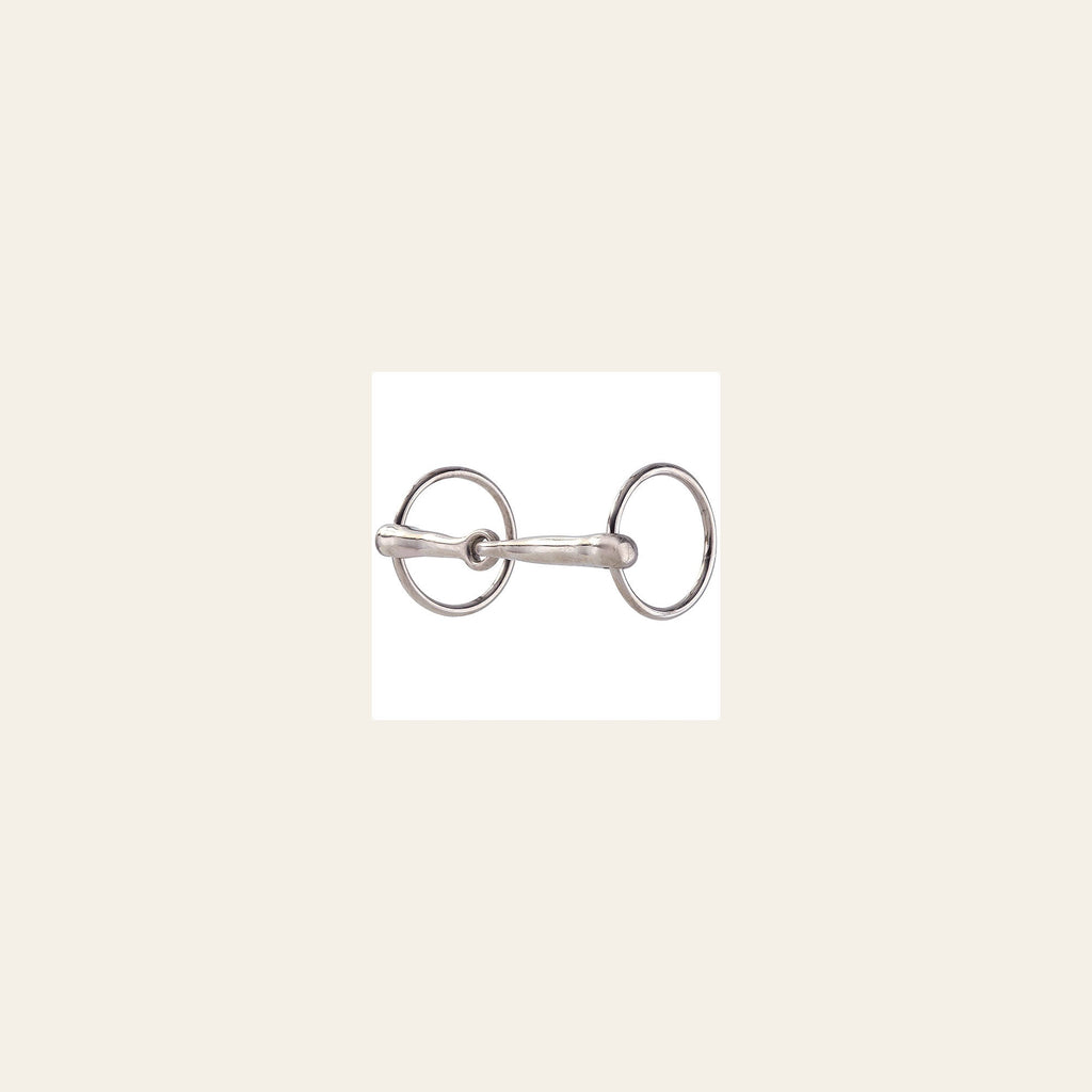 Hilason Nickel Plated Malleable Iron Ring Snaffle Mouth Horse Bit