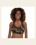 All Cowboy Padded Sports Bra on a warm cream background