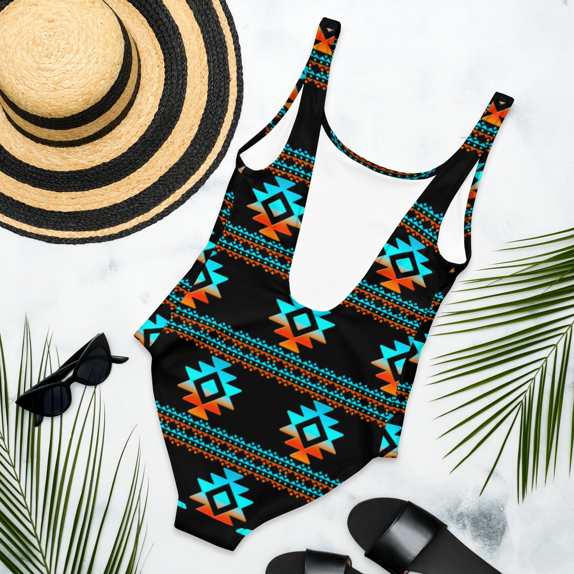 Yeehaw Black Aztec One-Piece Swimsuit by Baha Ranch Western Wear - product image 2