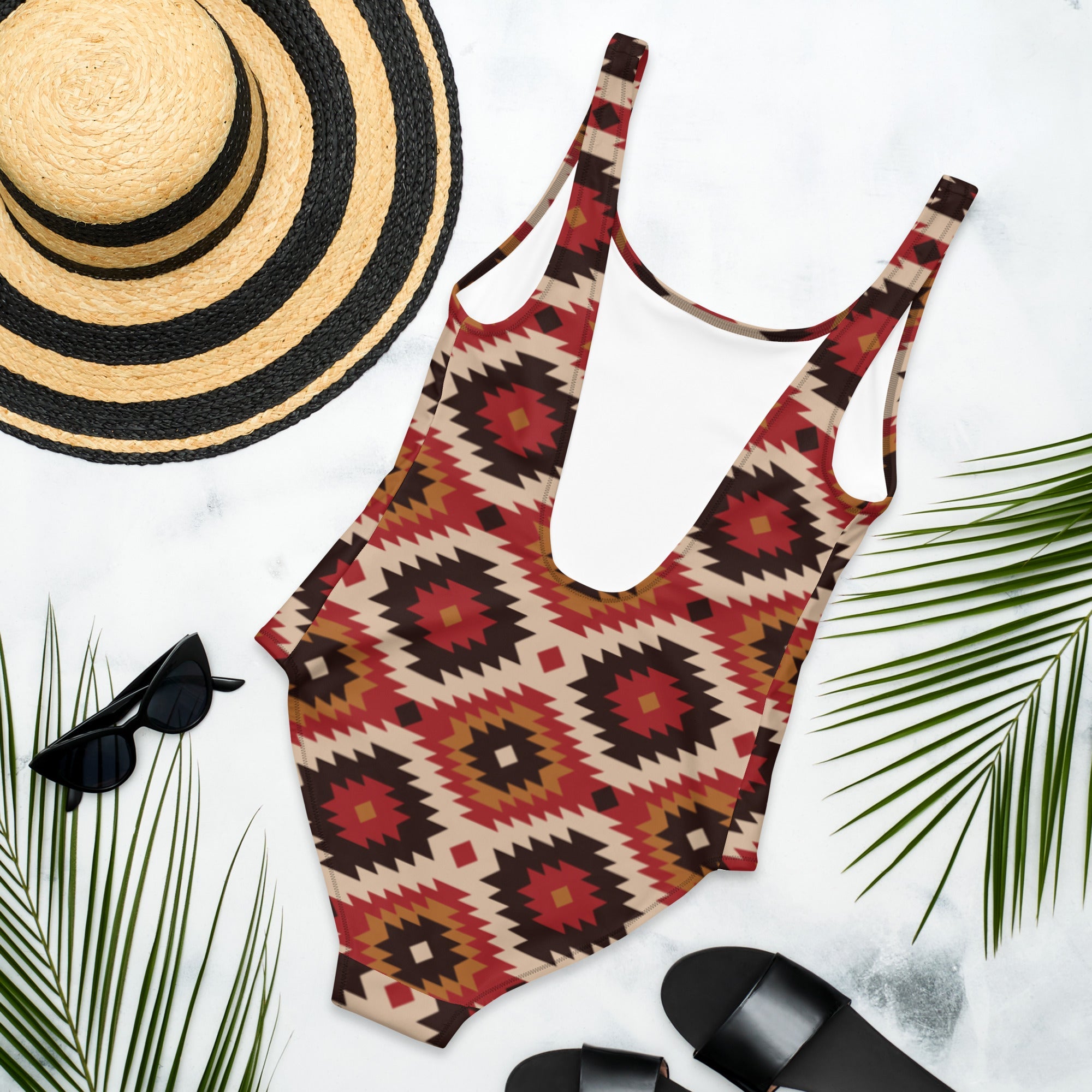 Baha Ranch Yeehaw Rust Aztec One-Piece Swimsuit by Baha Ranch Western Wear - product image 2