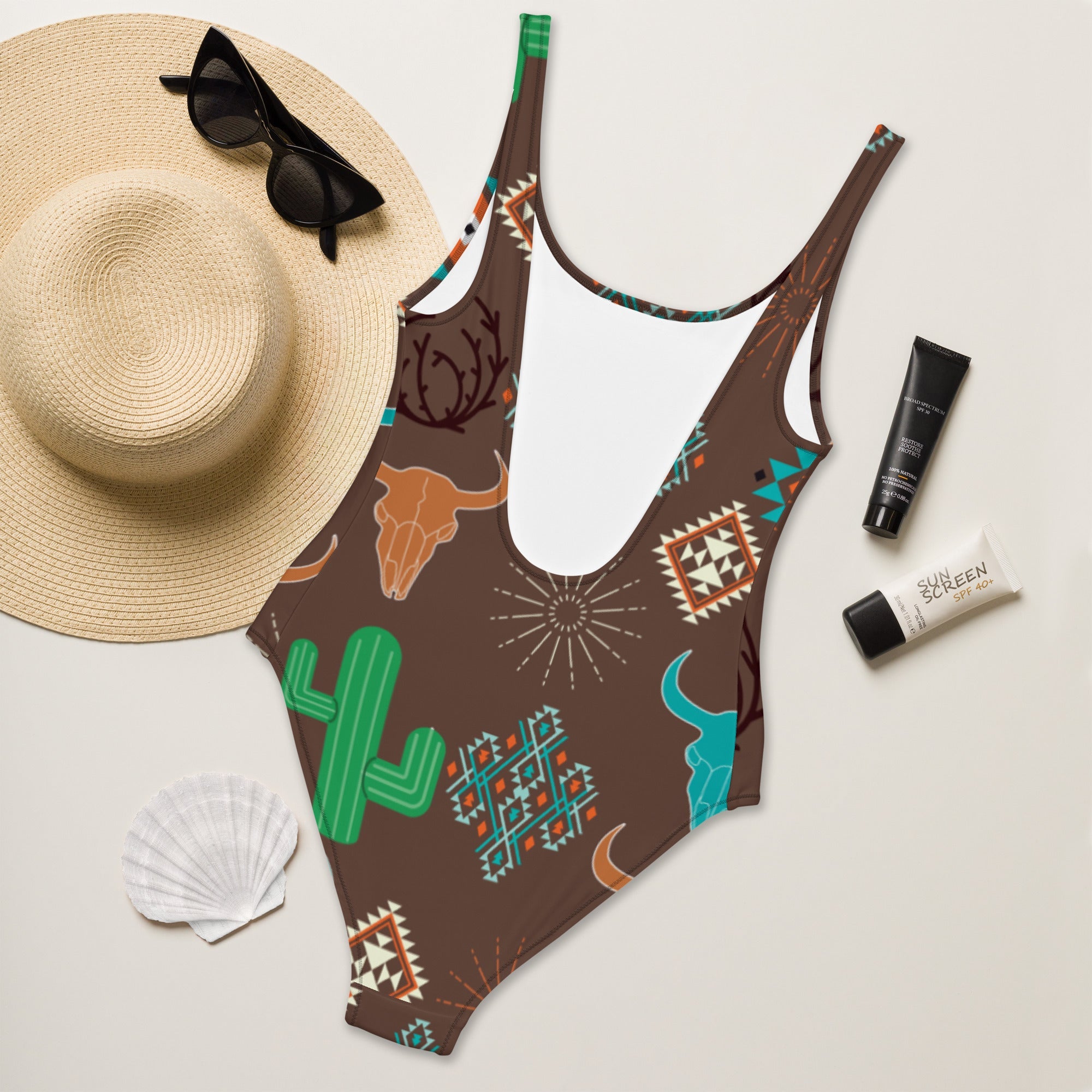 Baha Ranch Yeehaw Bullhead Cactus One-Piece Swimsuit by Baha Ranch Western Wear - product image 5