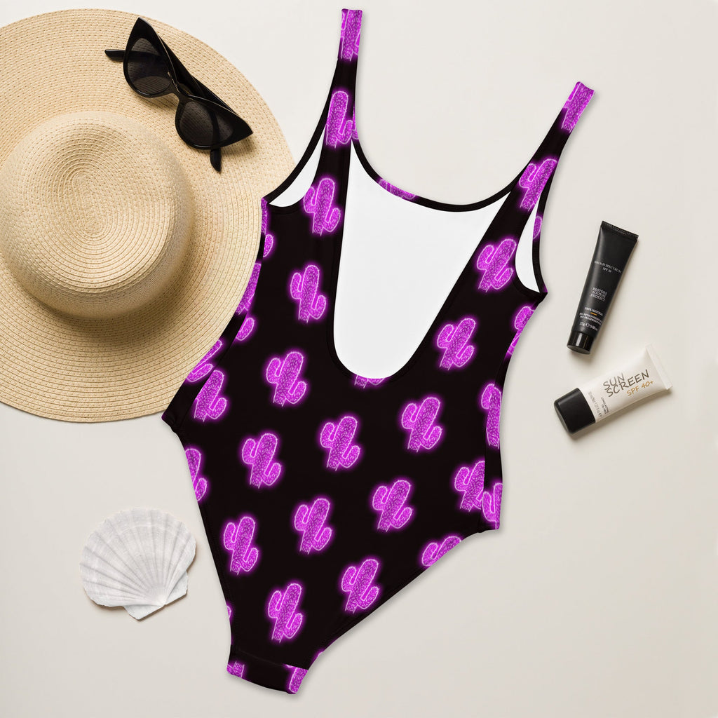Baha Ranch Yeehaw Purple Neon Cactus One-Piece Swimsuit by Baha Ranch Western Wear - product image 5
