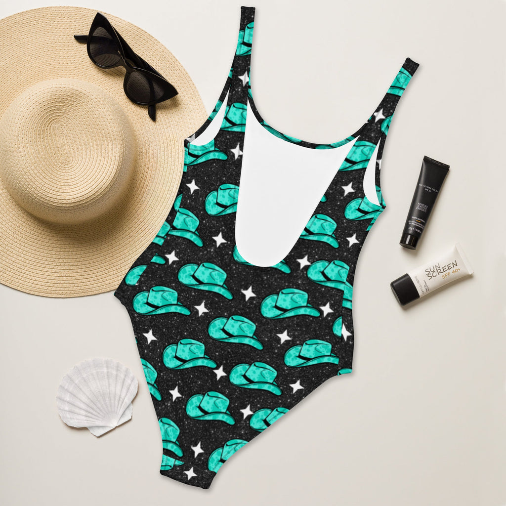 Baha Ranch Yeehaw Turquoise Hat One-Piece Swimsuit by Baha Ranch Western Wear - product image 6