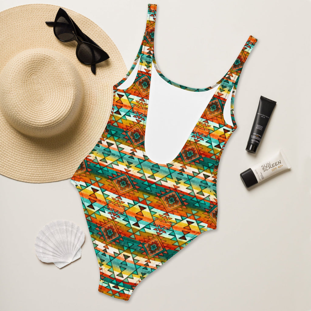 Baha Ranch Mustard Aztec One-Piece Swimsuit by Baha Ranch Western Wear - product image 5