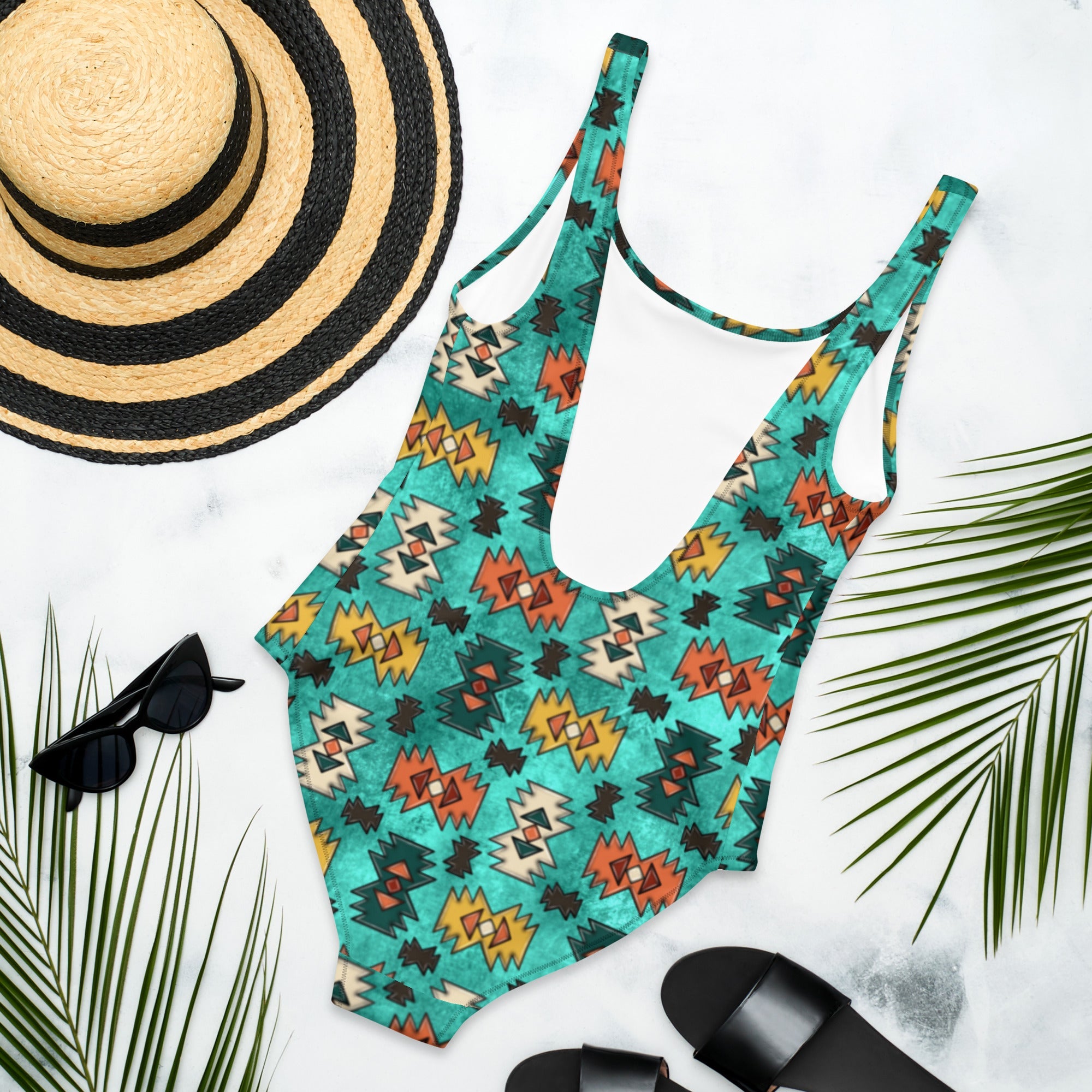 Baha Ranch Yeehaw Turquoise Aztec One-Piece Swimsuit by Baha Ranch Western Wear - product image 6
