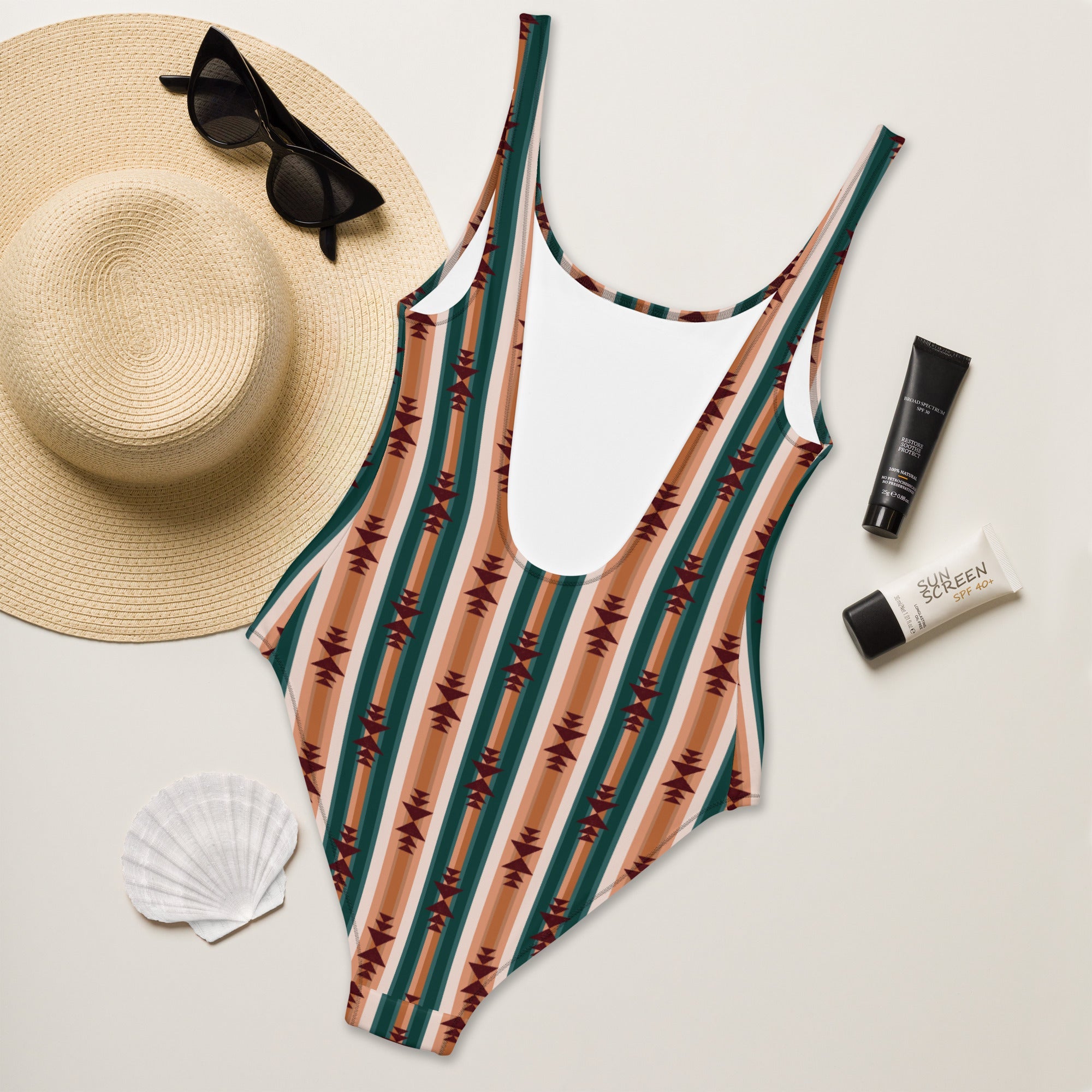 Baha Ranch Yeehaw Cocoa Aztec One-Piece Swimsuit by Baha Ranch Western Wear - product image 4