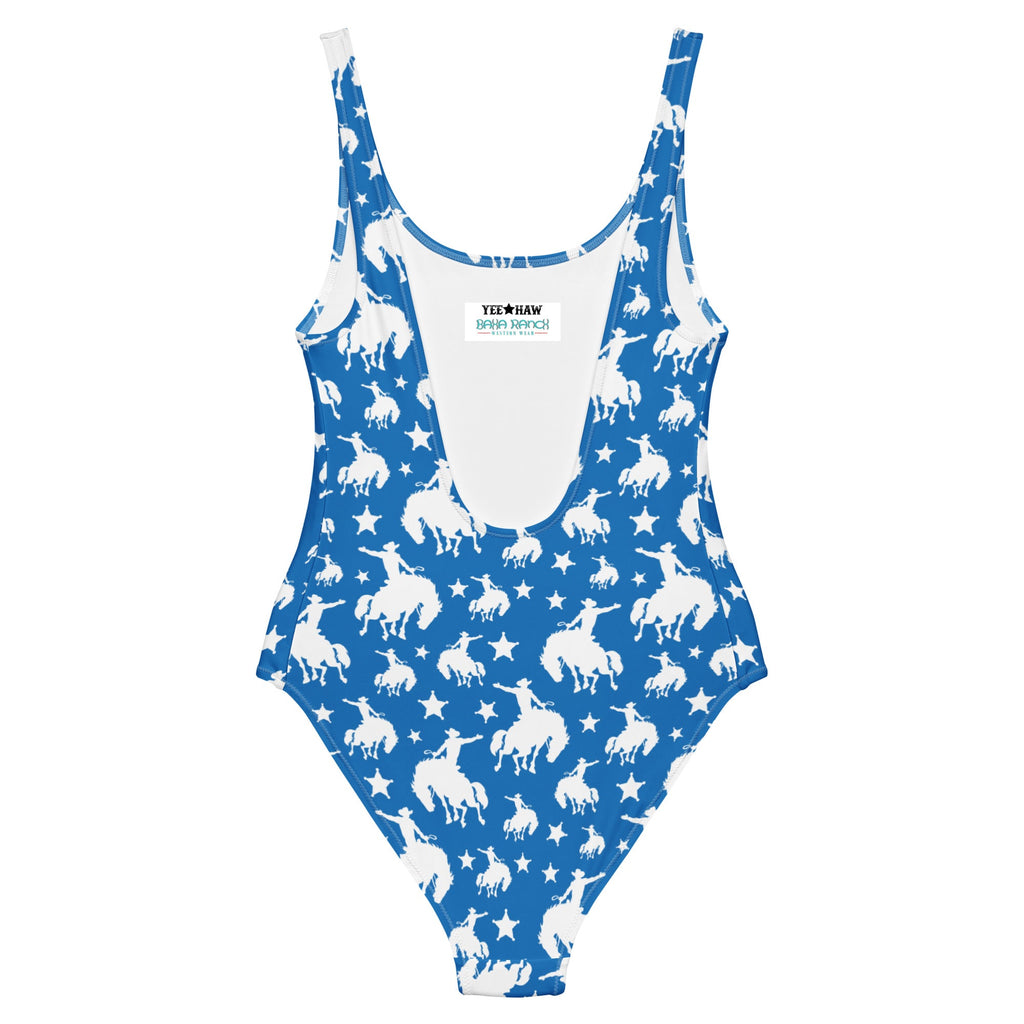 Baha Ranch Yeehaw Blue Rodeo Cowboy One-Piece Swimsuit by Baha Ranch Western Wear - product image 4