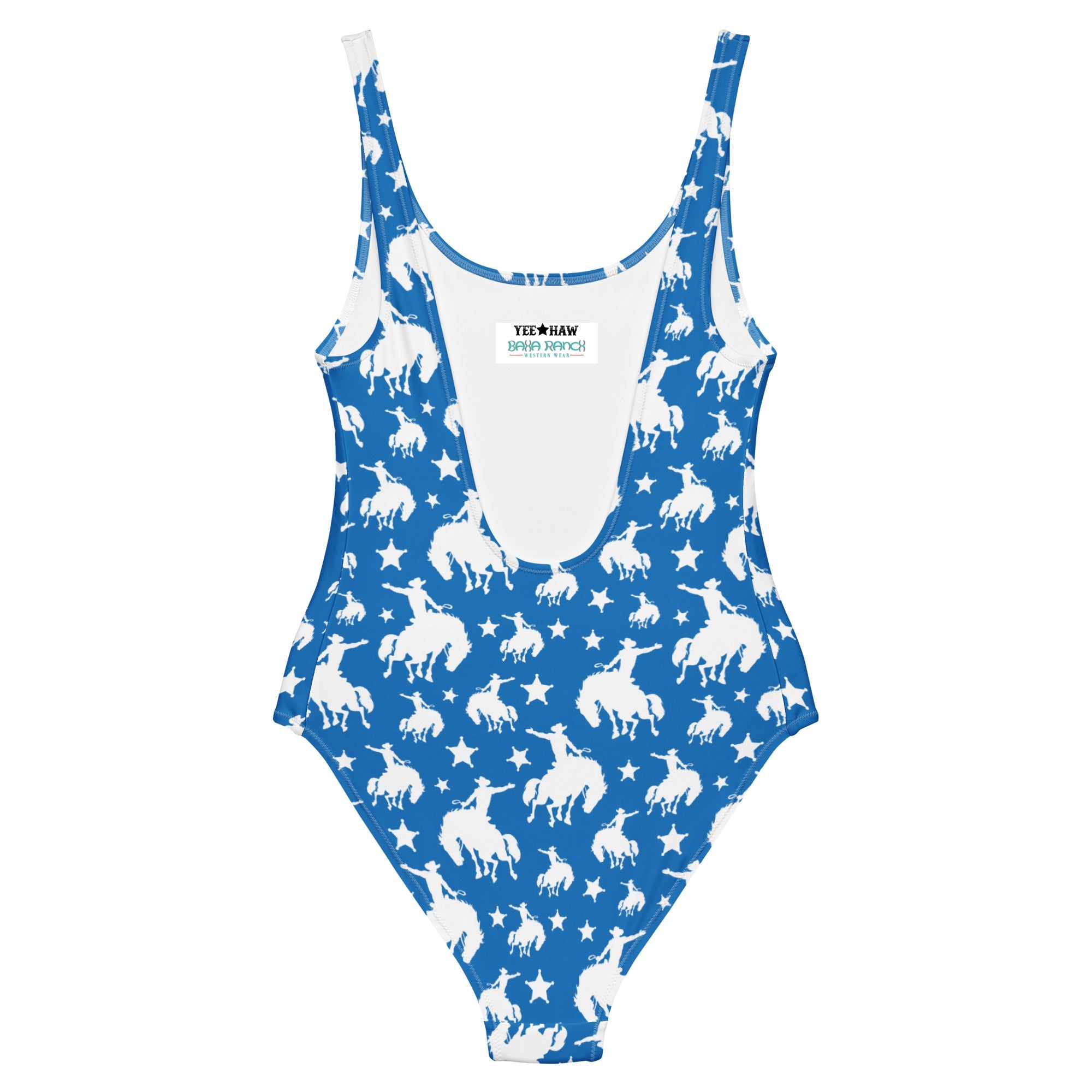 Baha Ranch Yeehaw Blue Rodeo Cowboy One-Piece Swimsuit by Baha Ranch Western Wear - product image 4