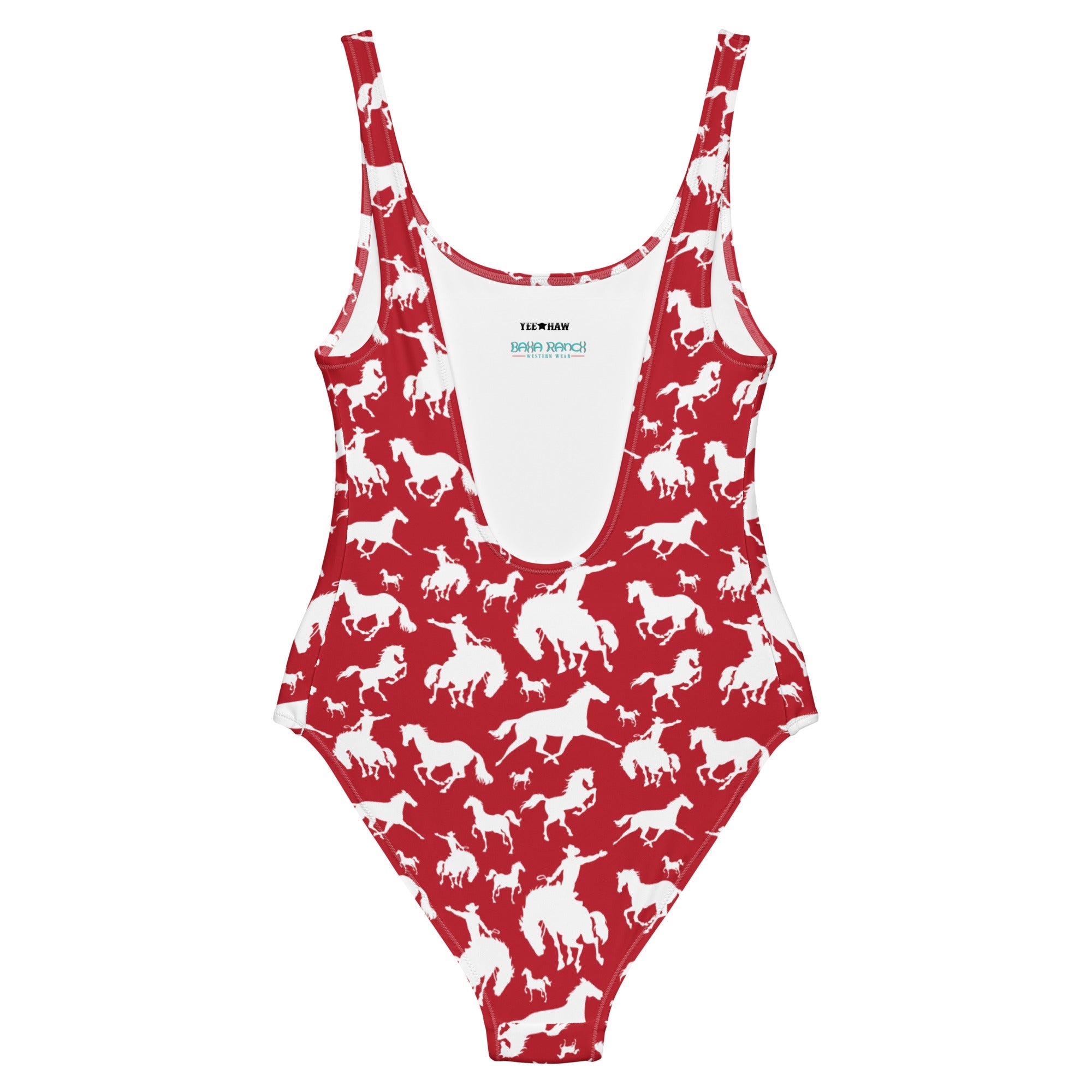 Baha Ranch Yeehaw Red Rodeo Cowboy One-Piece Swimsuit by Baha Ranch Western Wear - product image 4