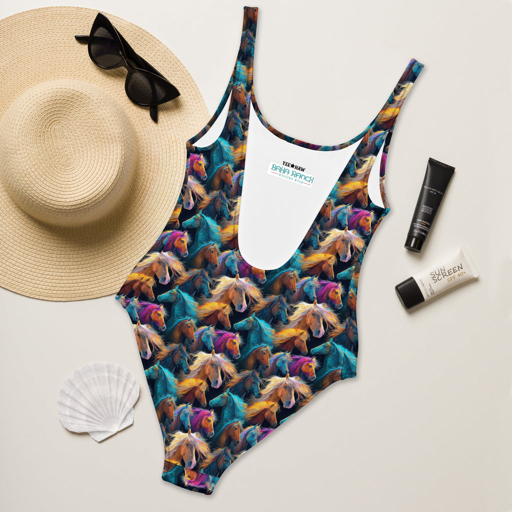 Baha Ranch Yeehaw Wild Horses One-Piece Swimsuit by Baha Ranch Western Wear - product image 4
