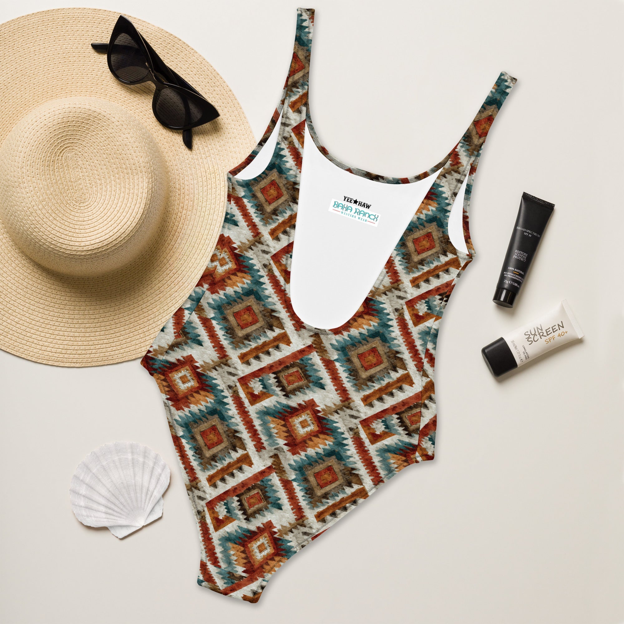 Baha Ranch Yeehaw Southwest Diamond One-Piece Swimsuit by Baha Ranch Western Wear - product image 5