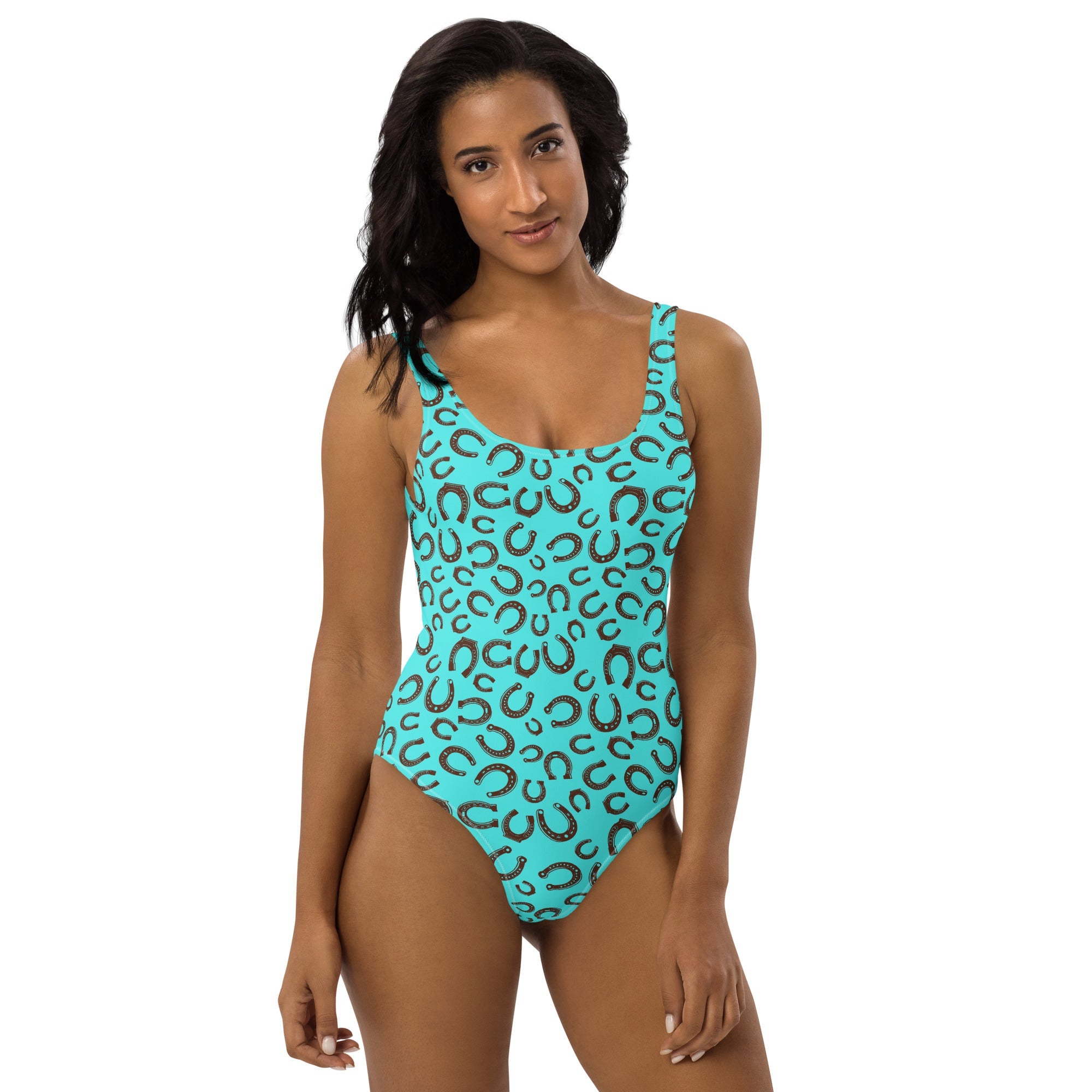 Baha Ranch Yeehaw Turquoise Horseshoe One-Piece Swimsuit by Baha Ranch Western Wear - product image 3