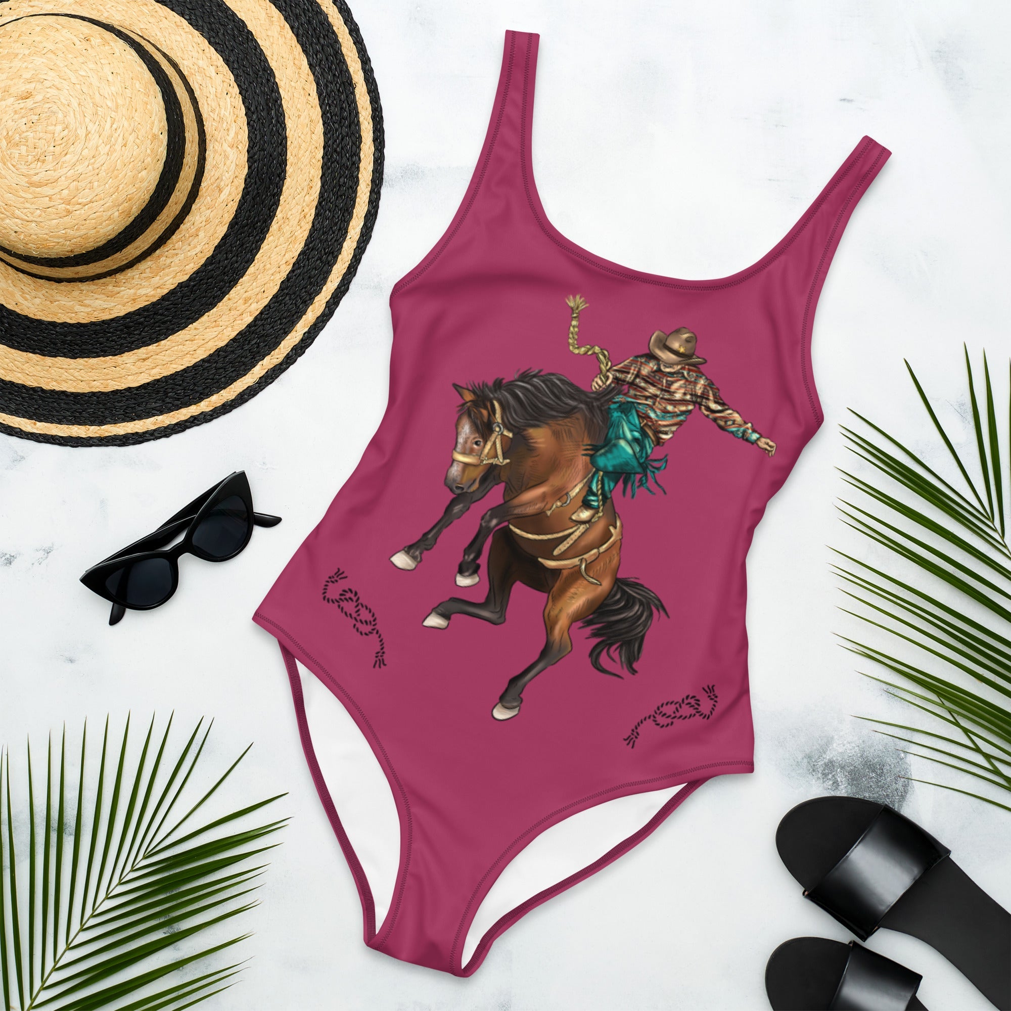 Baha Ranch Yeehaw Ride Cowboy Ride One-Piece Swimsuit by Baha Ranch Western Wear