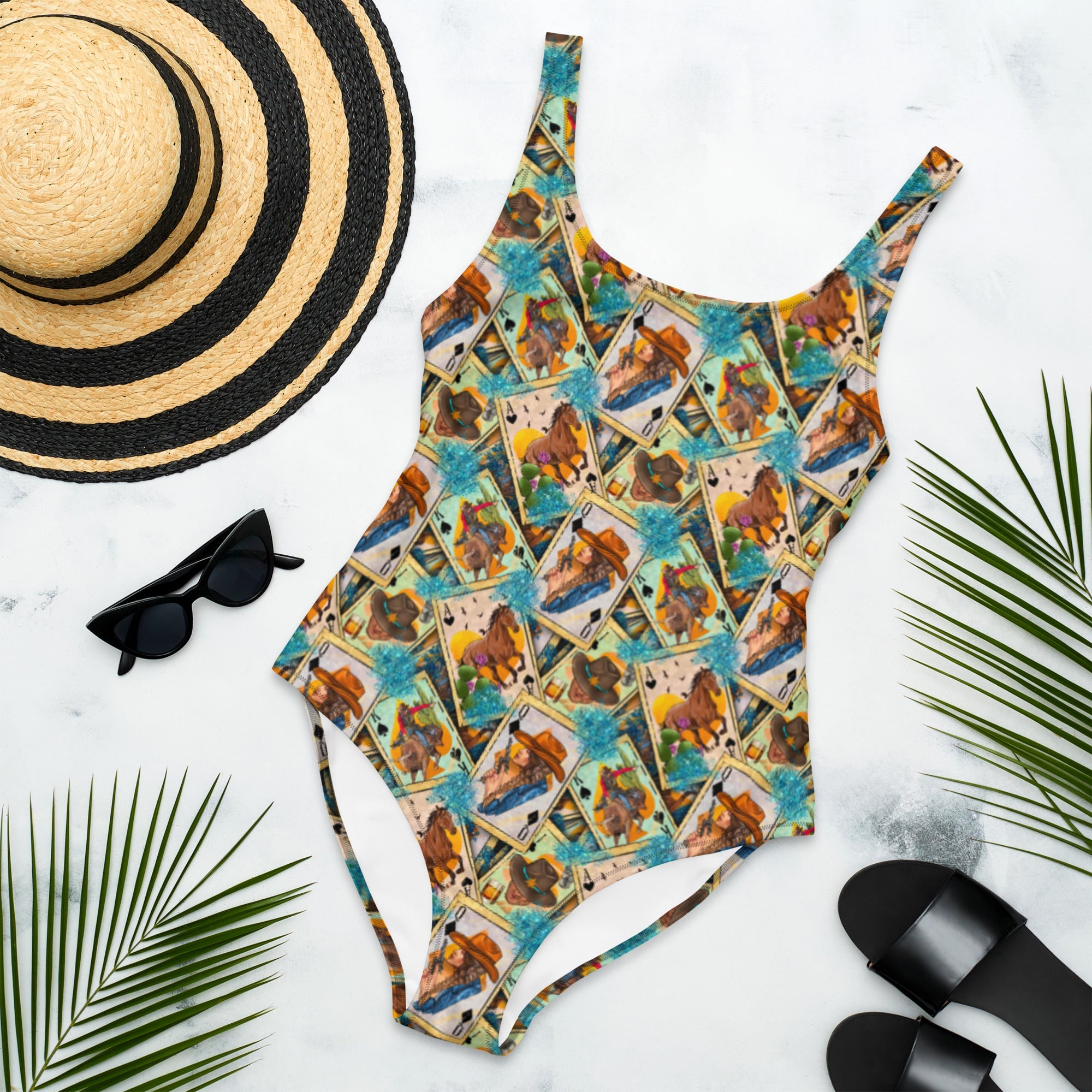 Baha Ranch Yeehaw Feelin' Lucky Cowgirl One-Piece Swimsuit by Baha Ranch Western Wear
