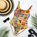 Baha Ranch Yeehaw Vintage Rodeo Poster One-Piece Swimsuit by Baha Ranch Western Wear