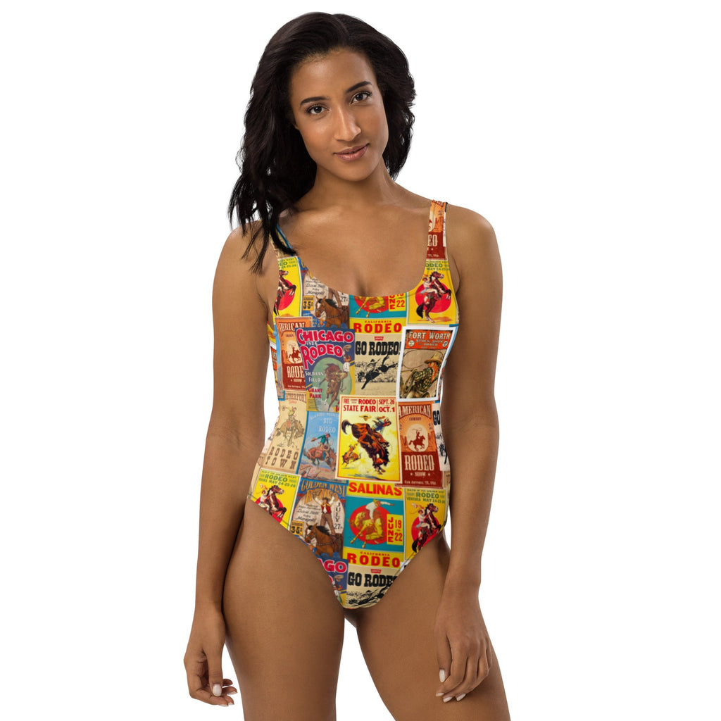 Baha Ranch Yeehaw Vintage Rodeo Poster One-Piece Swimsuit by Baha Ranch Western Wear - product image 3