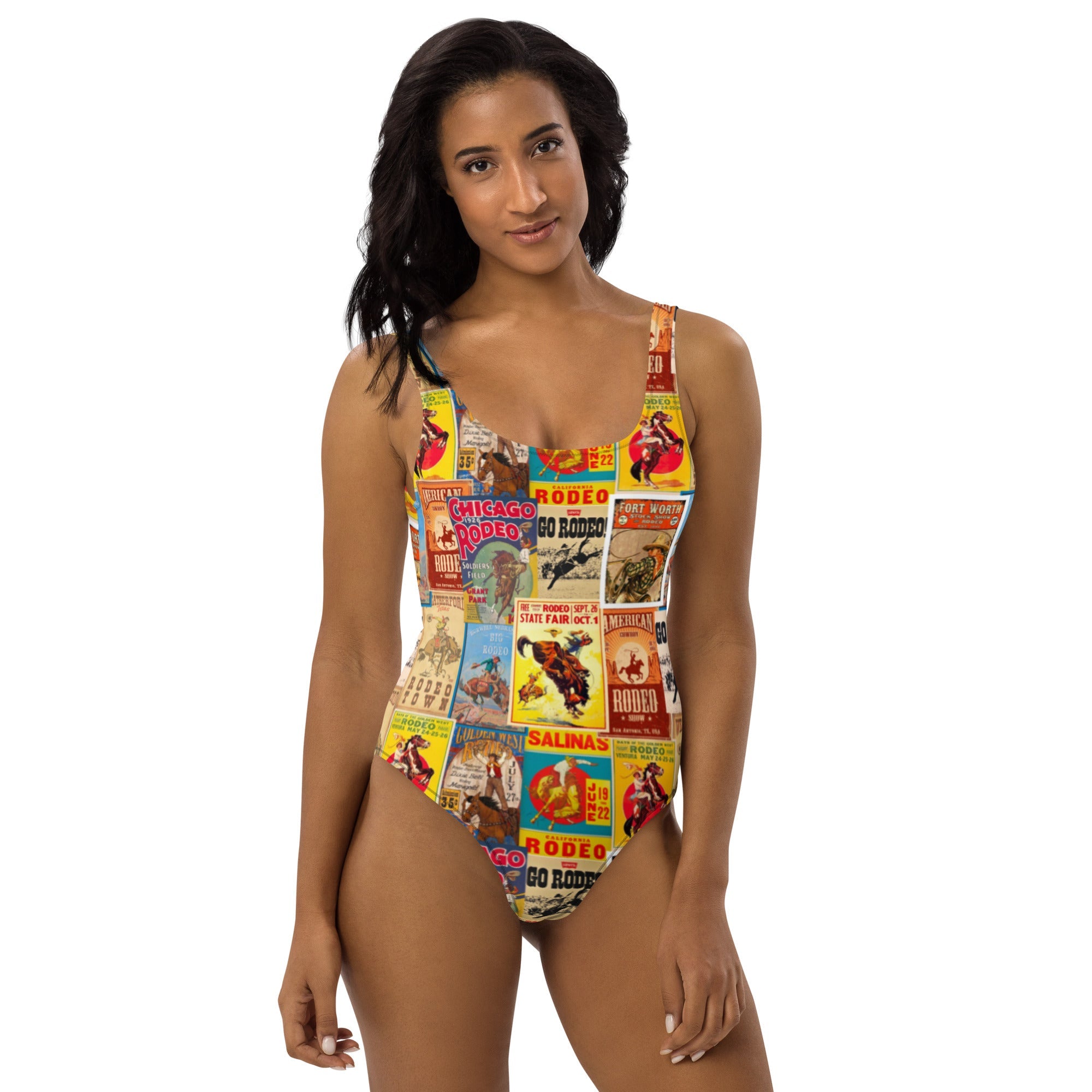 Baha Ranch Yeehaw Vintage Rodeo Poster One-Piece Swimsuit by Baha Ranch Western Wear - product image 3
