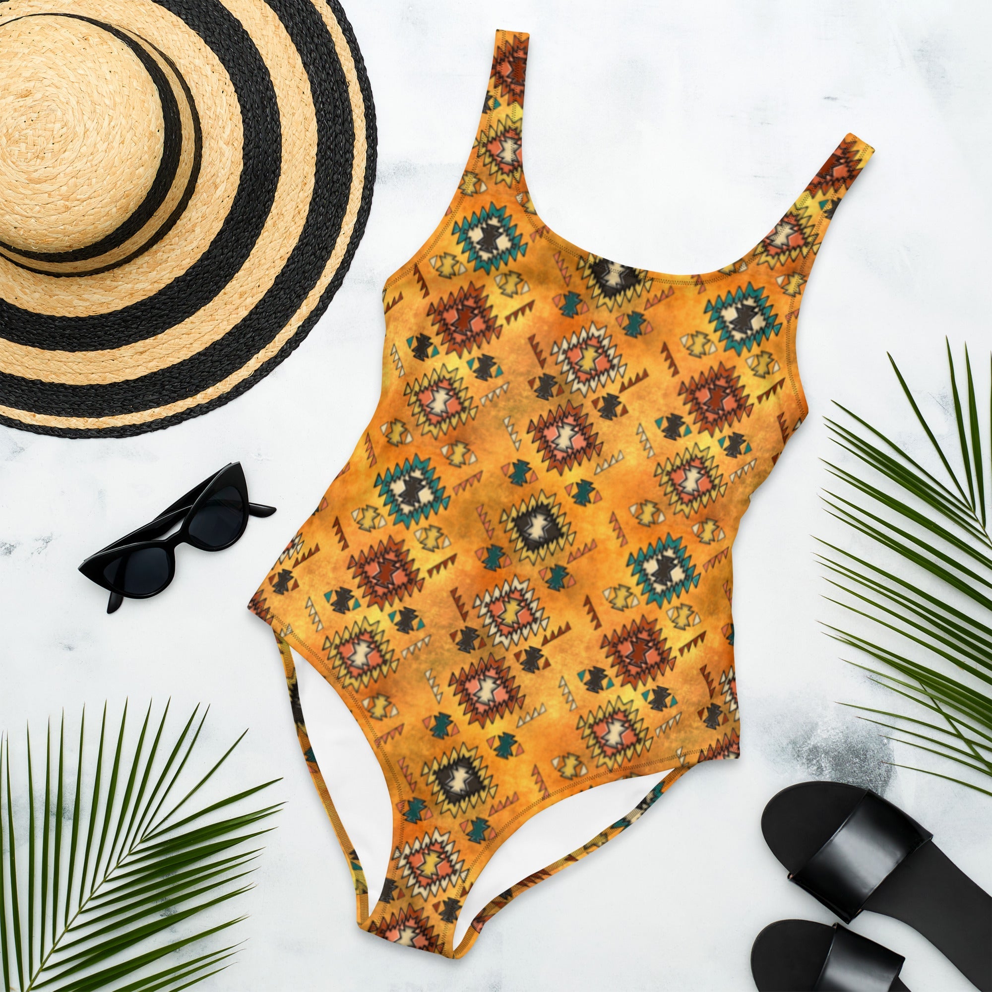 Baha Ranch Yeehaw Golden Aztec One-Piece Swimsuit by Baha Ranch Western Wear