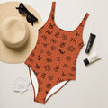Baha Ranch Yeehaw Brown Cattle Brands One-Piece Swimsuit by Baha Ranch Western Wear
