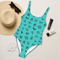 Baha Ranch Yeehaw Turquoise Cattle Brands One-Piece Swimsuit by Baha Ranch Western Wear