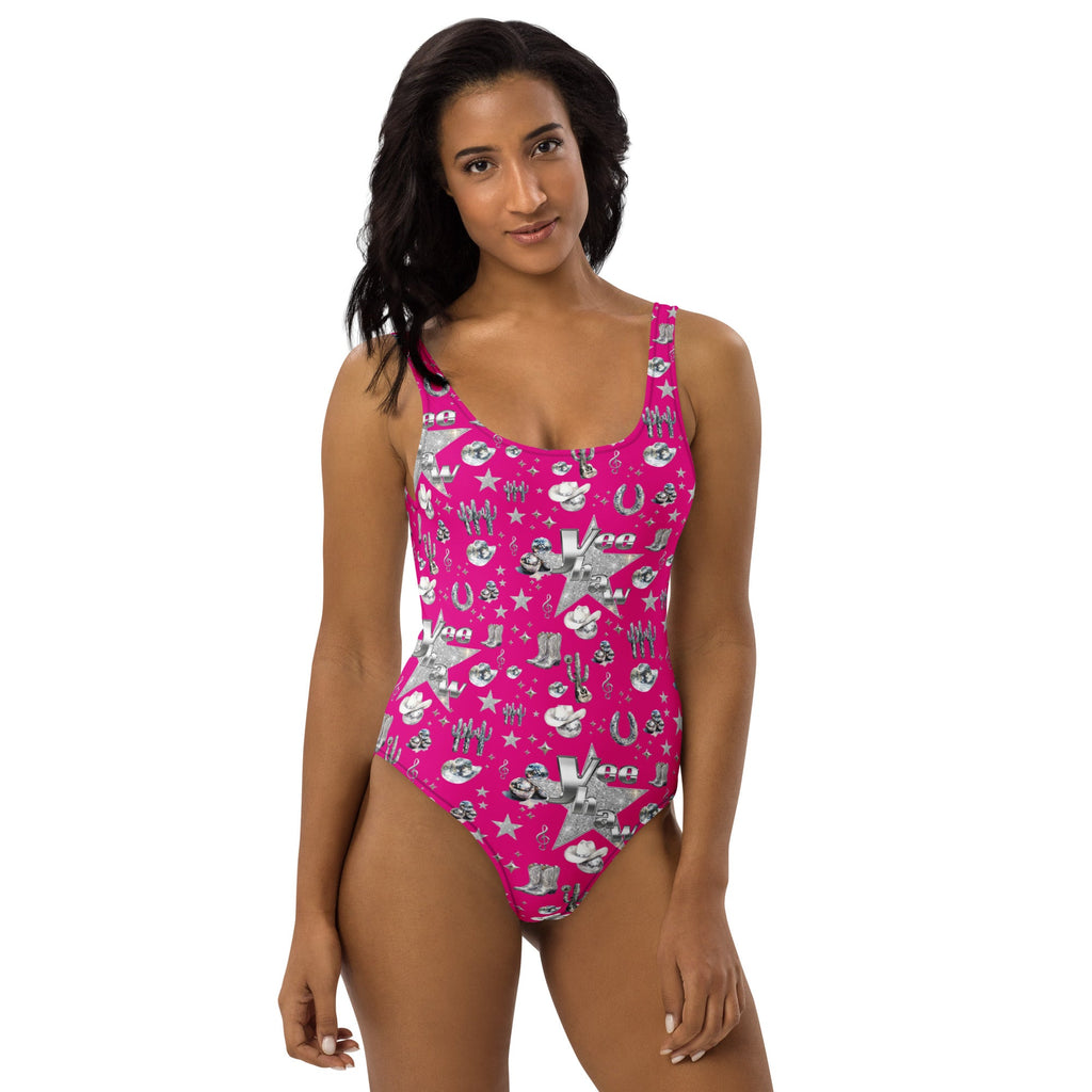 Baha Ranch Yeehaw Rhinestone Cowgirl Magenta One-Piece Swimsuit by Baha Ranch Western Wear - product image 2