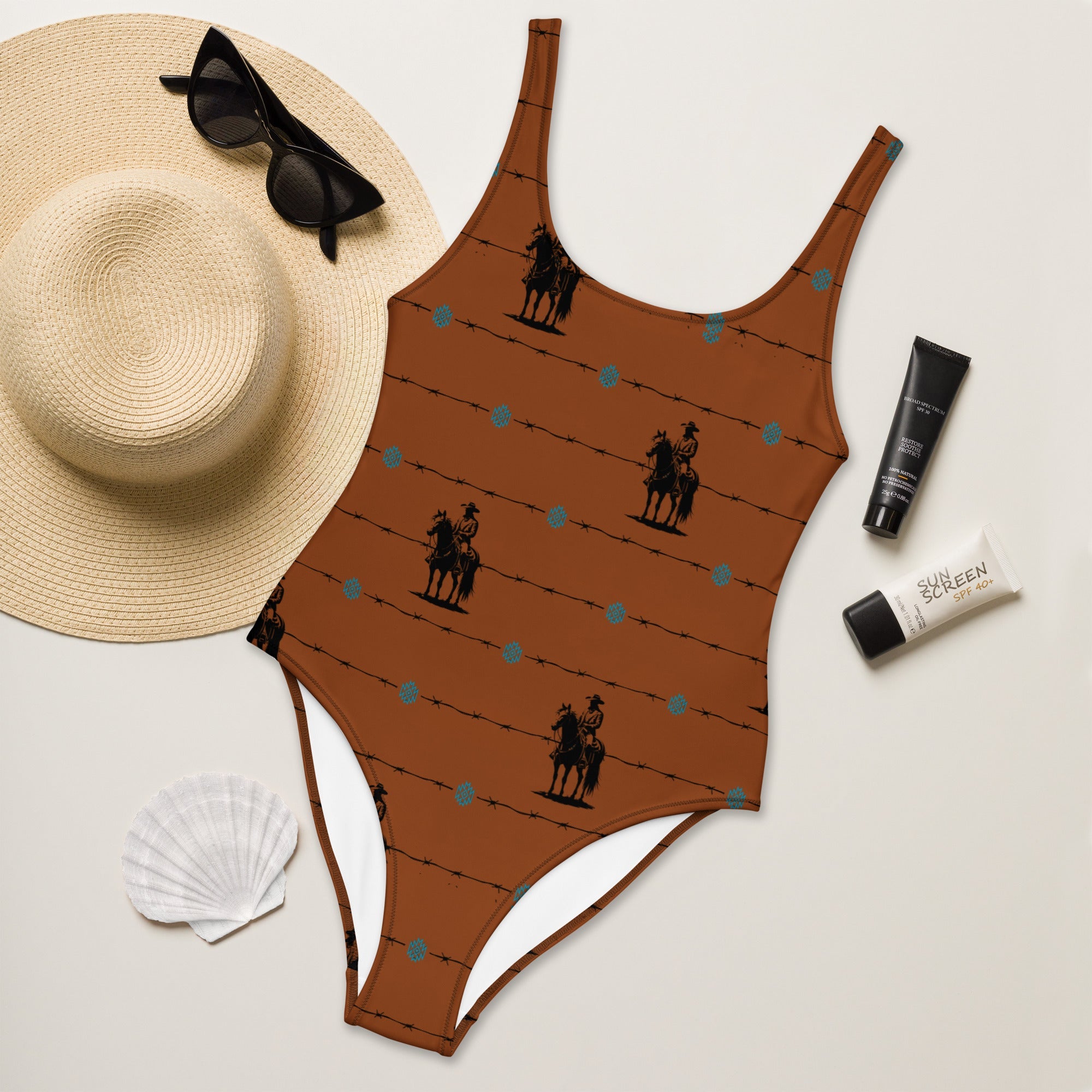 Baha Ranch Yeehaw Saddle Up One-Piece Swimsuit by Baha Ranch Western Wear