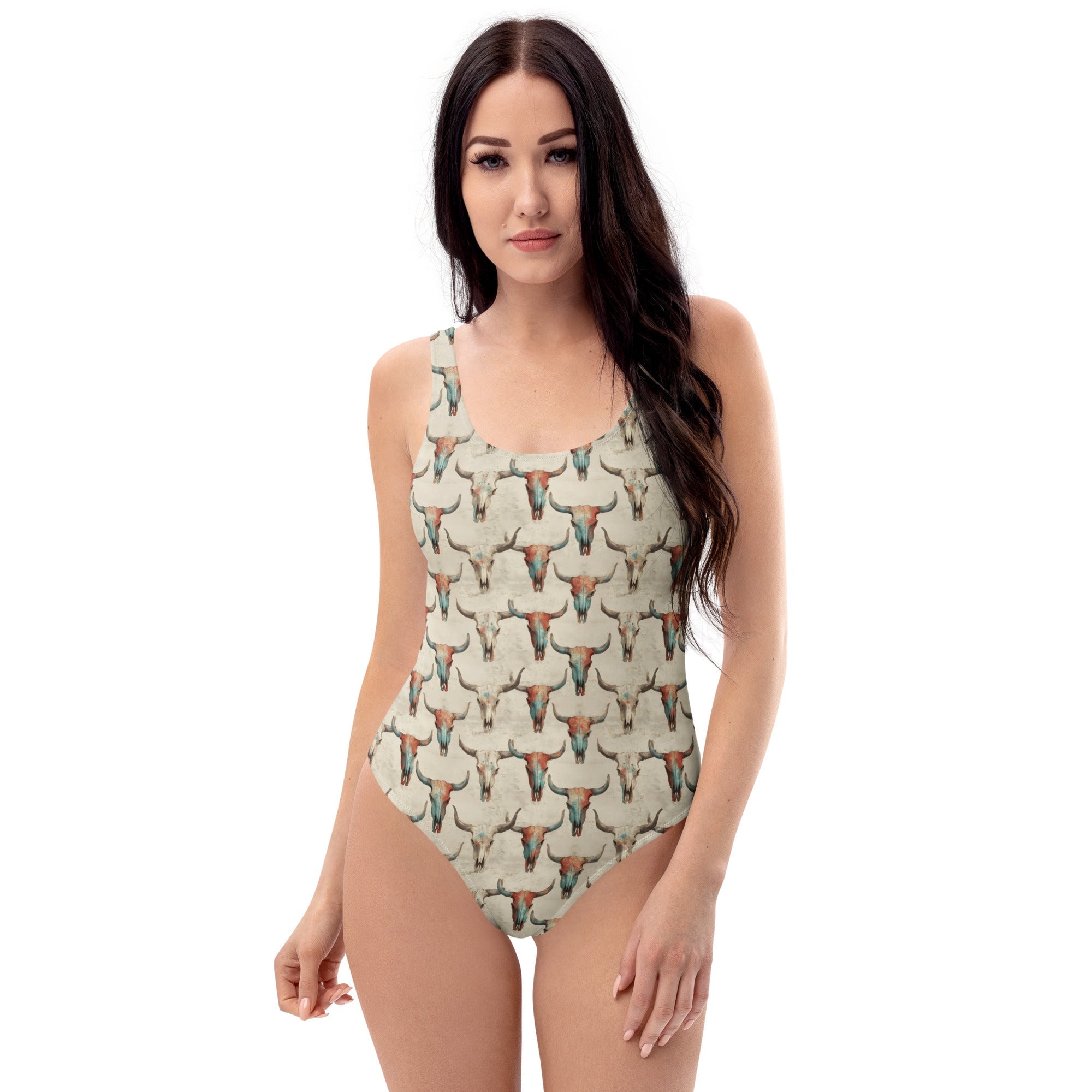 Baha Ranch Yeehaw Bullhead Skulls One-Piece Swimsuit by Baha Ranch Western Wear - product image 3
