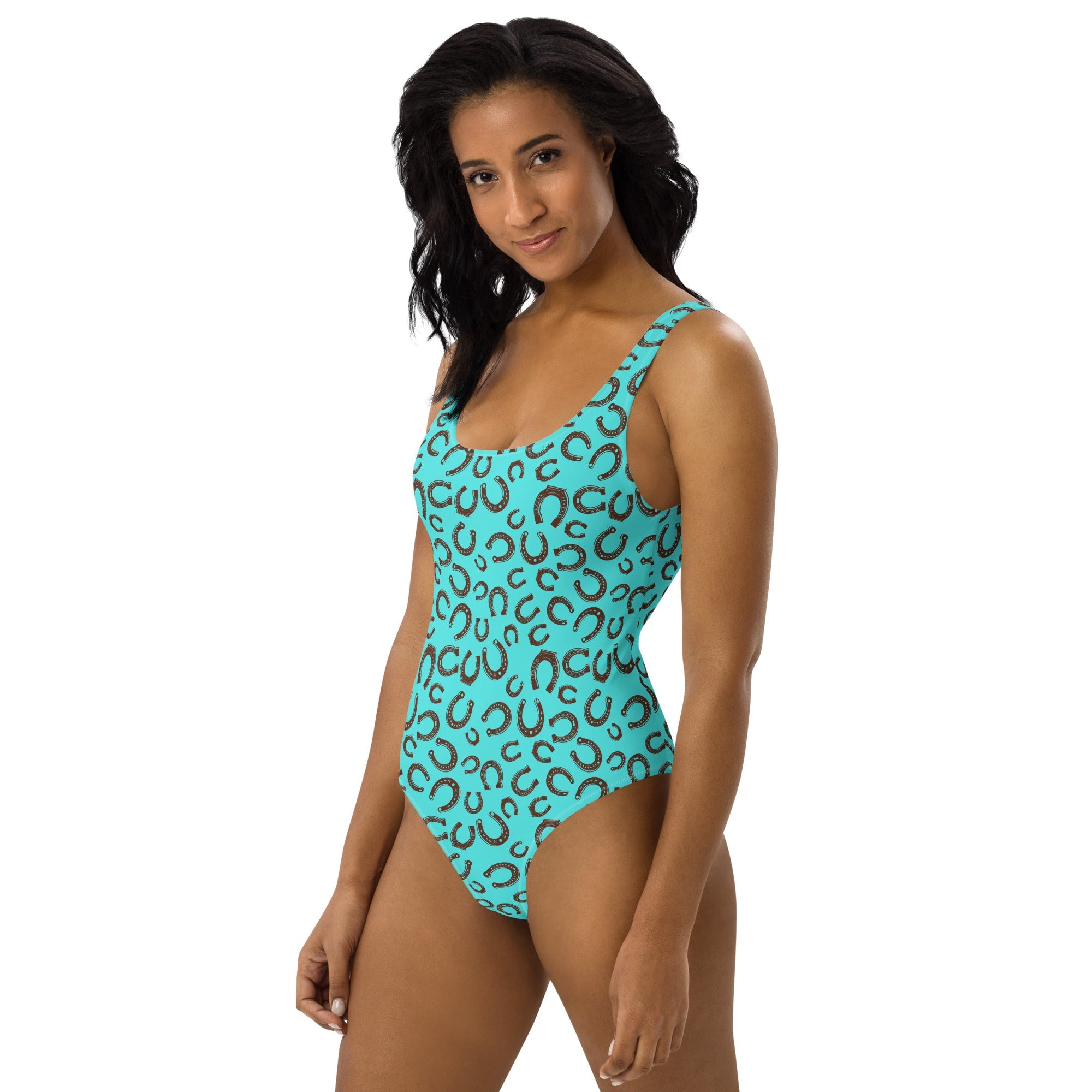 Baha Ranch Yeehaw Turquoise Horseshoe One-Piece Swimsuit by Baha Ranch Western Wear - product image 5