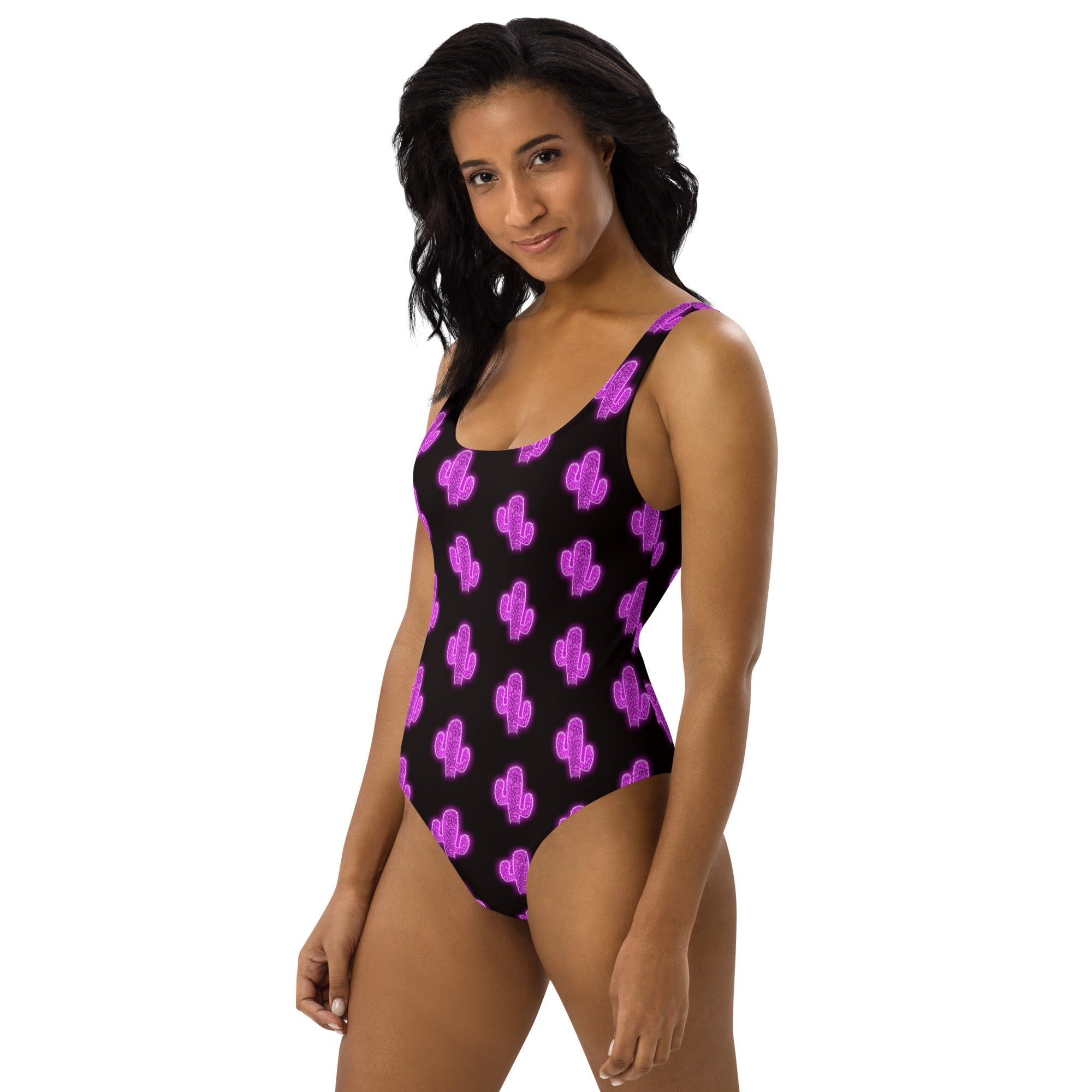 Baha Ranch Yeehaw Purple Neon Cactus One-Piece Swimsuit by Baha Ranch Western Wear - product image 3