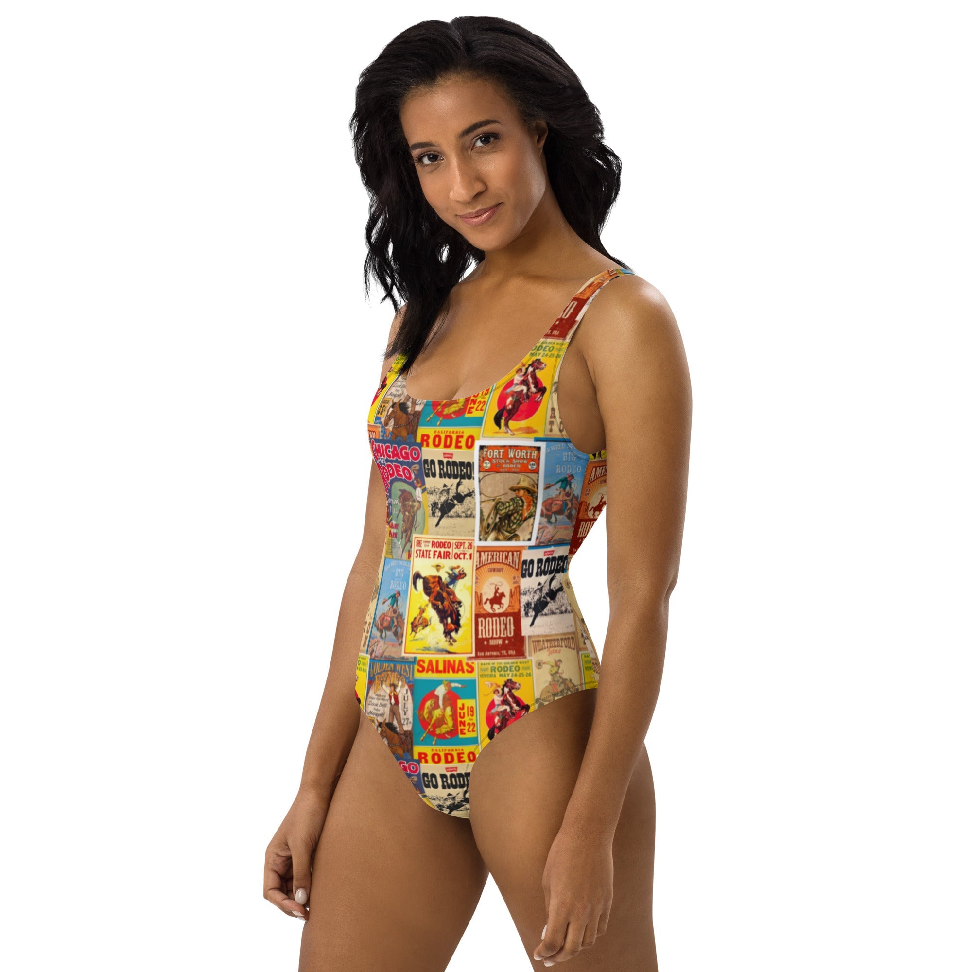 Baha Ranch Yeehaw Vintage Rodeo Poster One-Piece Swimsuit by Baha Ranch Western Wear - product image 2