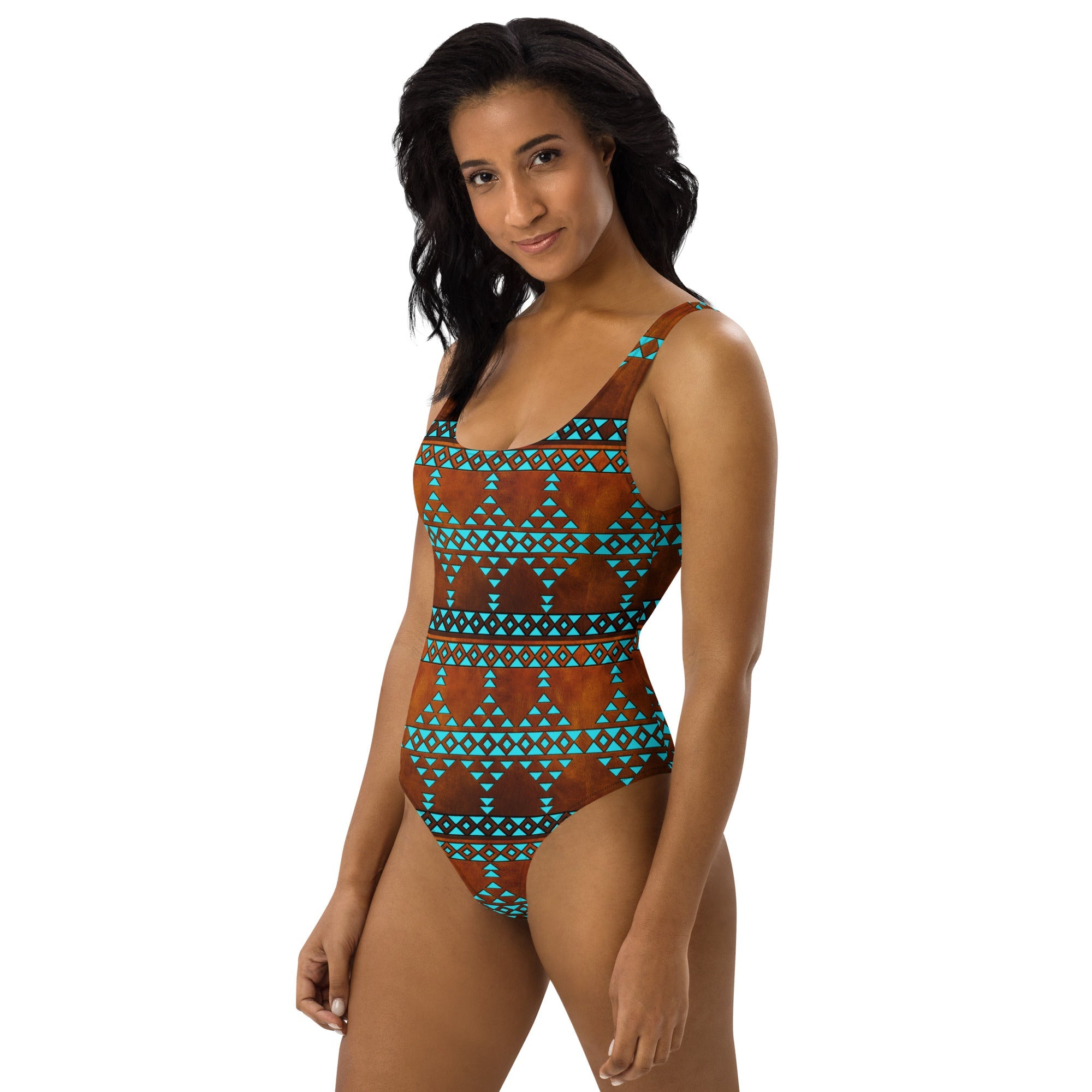 Baha Ranch Yeehaw Turquoise Aztec One-Piece Swimsuit by Baha Ranch Western Wear - product image 2