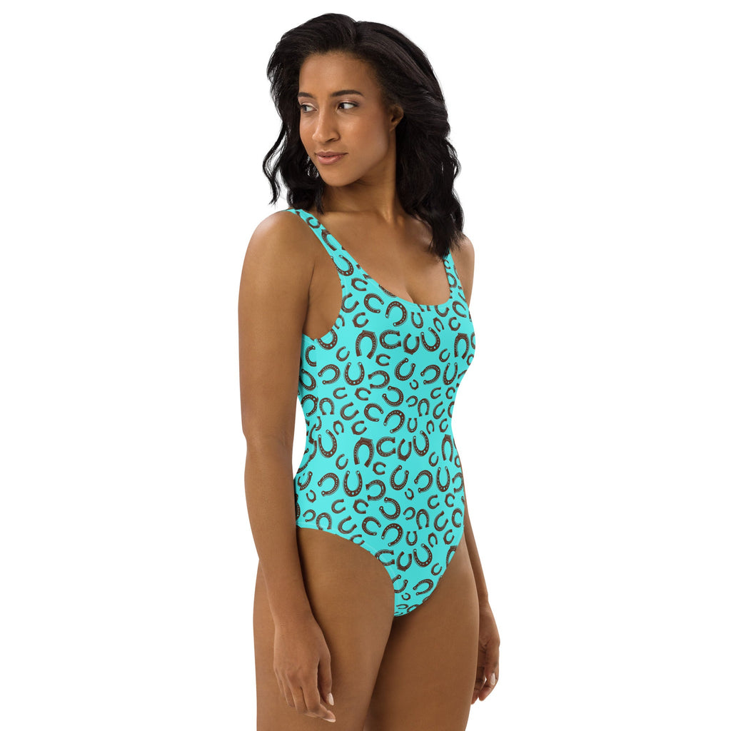 Baha Ranch Yeehaw Turquoise Horseshoe One-Piece Swimsuit by Baha Ranch Western Wear - product image 6