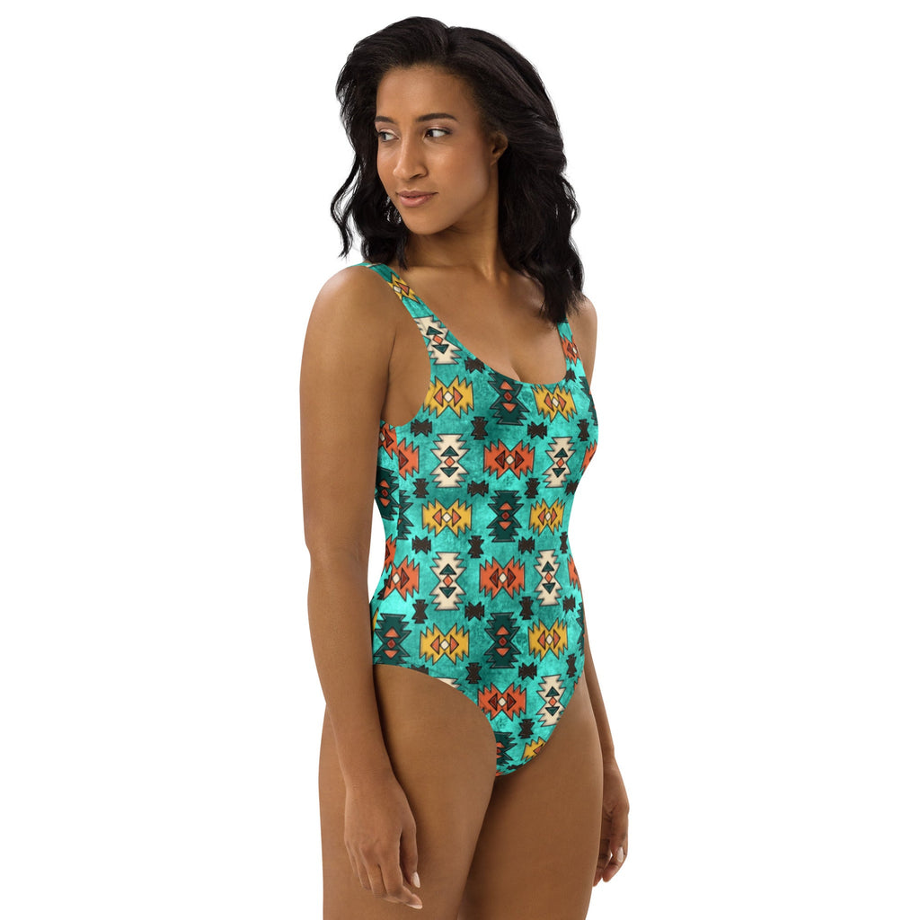 Baha Ranch Yeehaw Turquoise Aztec One-Piece Swimsuit by Baha Ranch Western Wear - product image 2