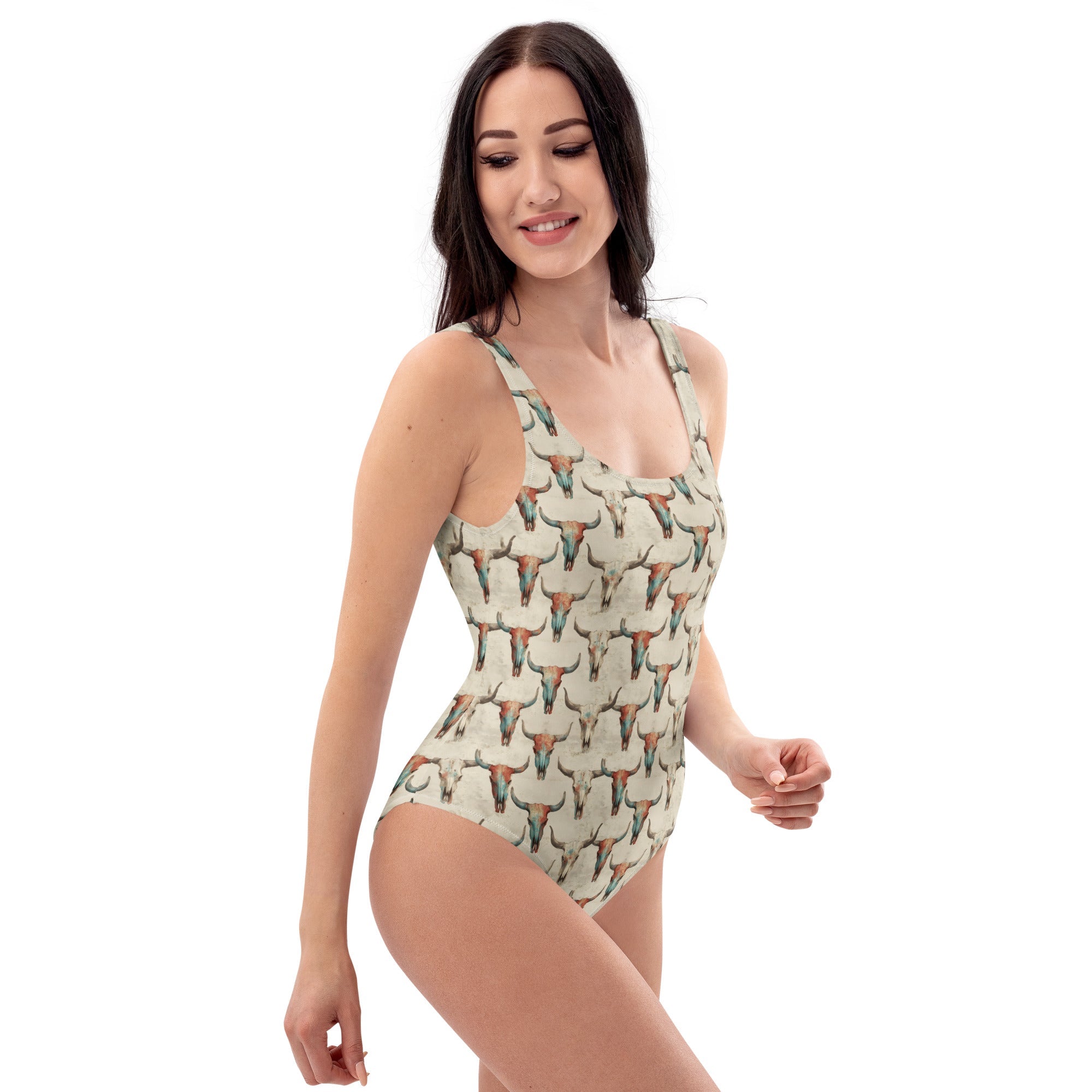 Baha Ranch Yeehaw Bullhead Skulls One-Piece Swimsuit by Baha Ranch Western Wear - product image 4
