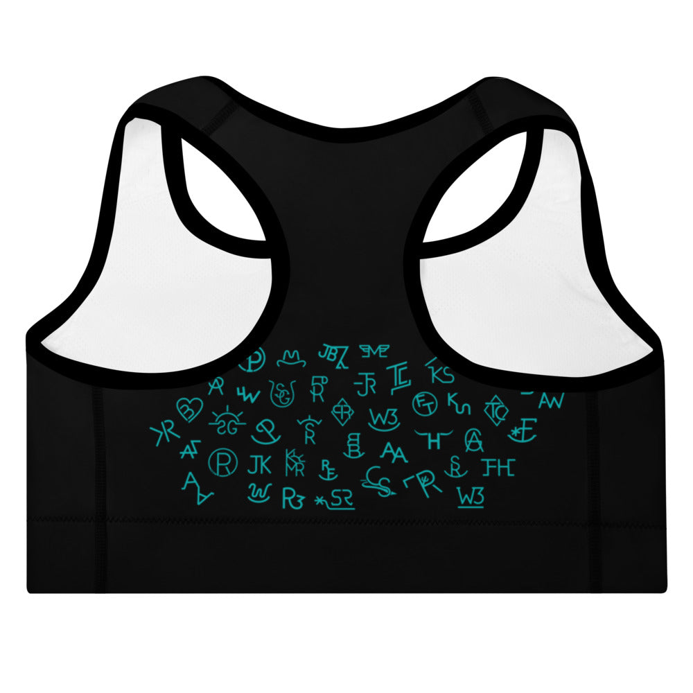 Turquoise Cattle Brands Sports Bra by Baha Ranch Western Wear - product image 7