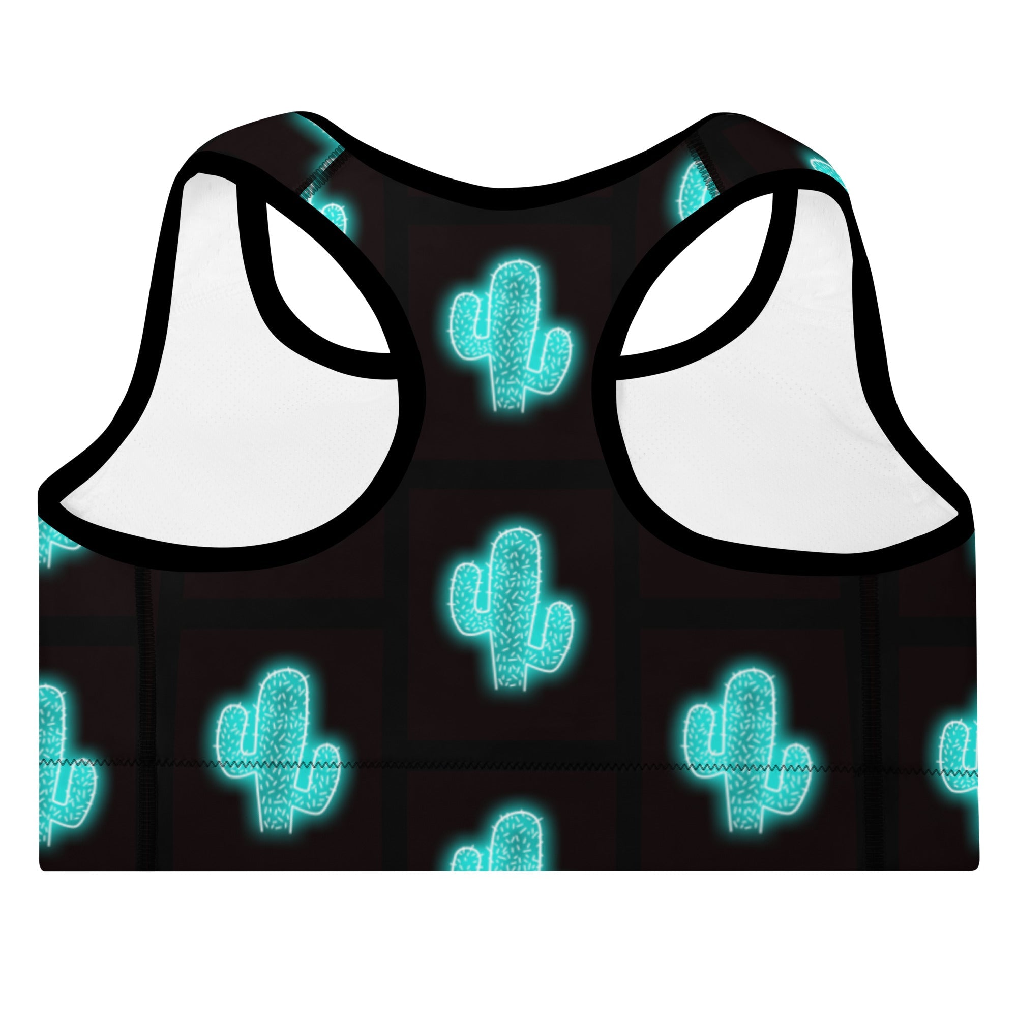 Turquoise Neon Cactus Padded Sports Bra by Baha Ranch Western Wear - product image 6