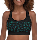 Turquoise Cattle Brands Sports Bra by Baha Ranch Western Wear