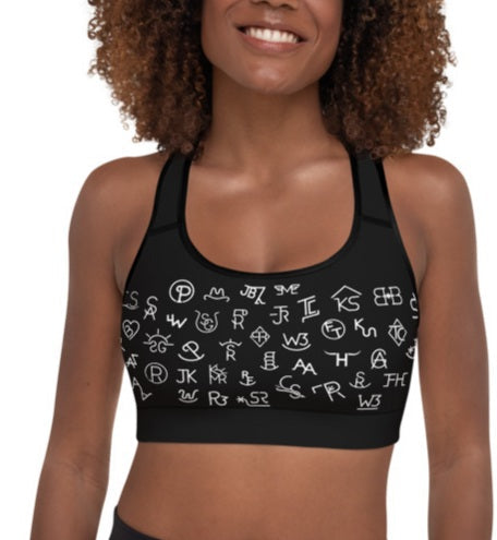 White Cattle Brands Sports Bra by Baha Ranch Western Wear