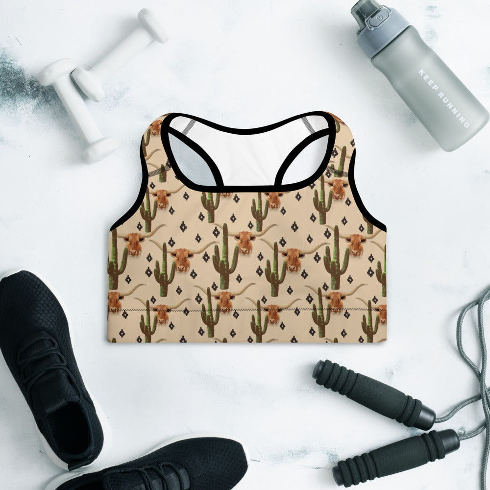 Longhorn Ranch Cactus Padded Sports Bra by Baha Ranch Western Wear - product image 6