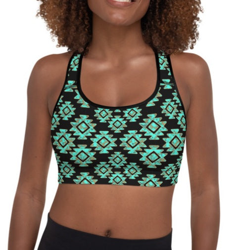 Turquoise Aztec Sports Bra by Baha Ranch Western Wear - product image 5