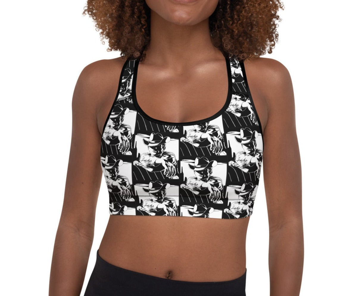 Retro Cowboy Padded Sports Bra by Baha Ranch Western Wear