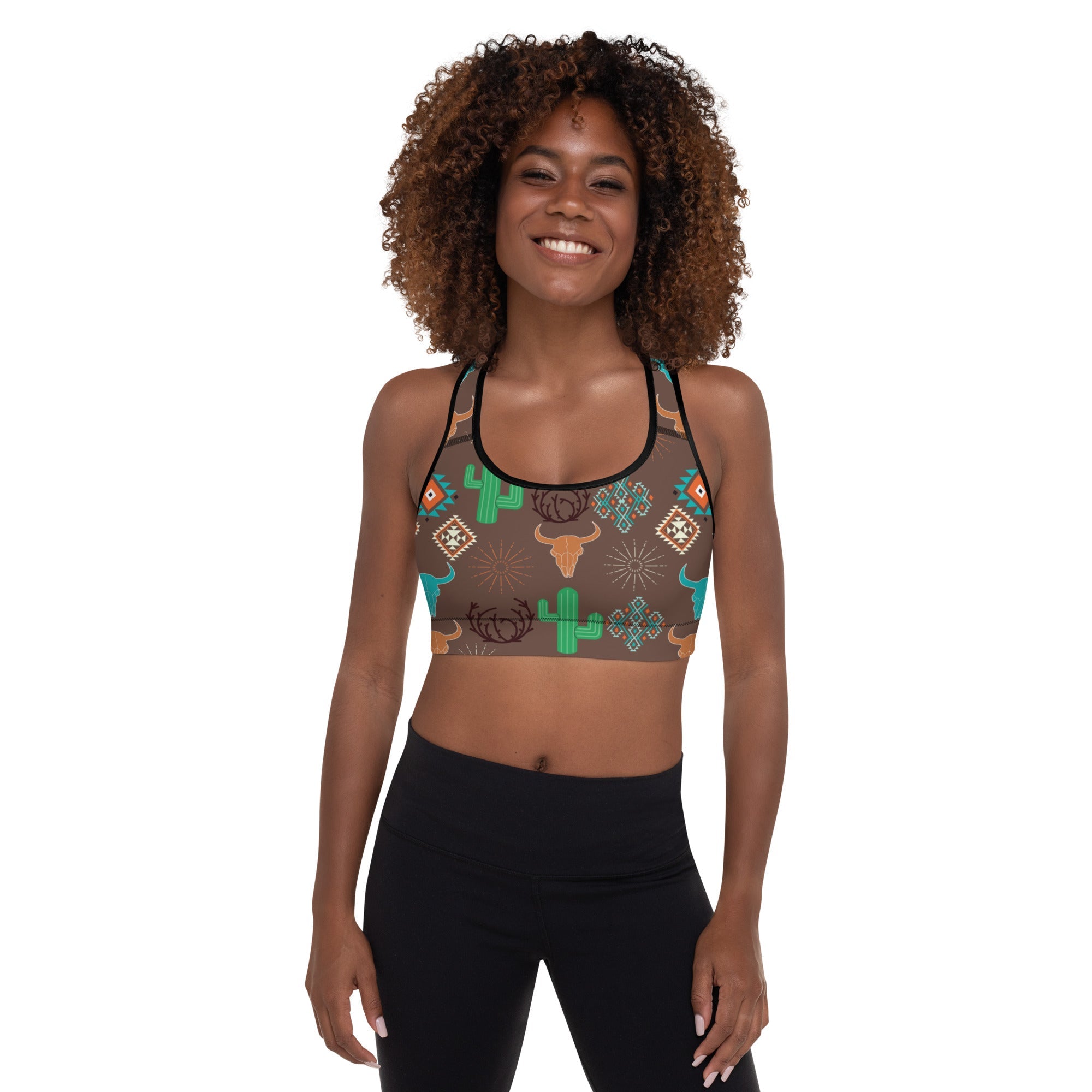 Bullhead Cactus Padded Sports Bra by Baha Ranch Western Wear