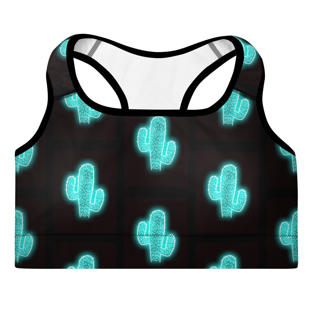 Turquoise Neon Cactus Padded Sports Bra by Baha Ranch Western Wear - product image 2