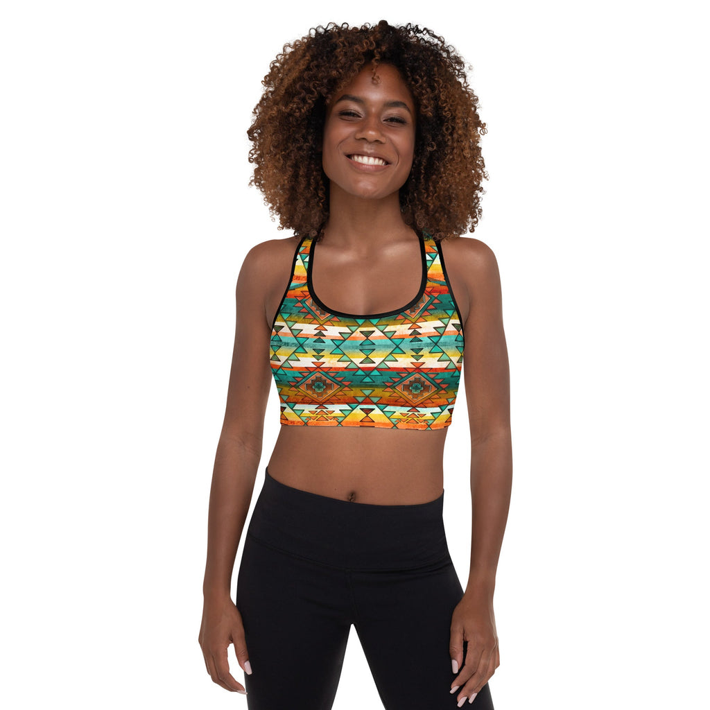 Mustard Aztec Padded Sports Bra by Baha Ranch Western Wear
